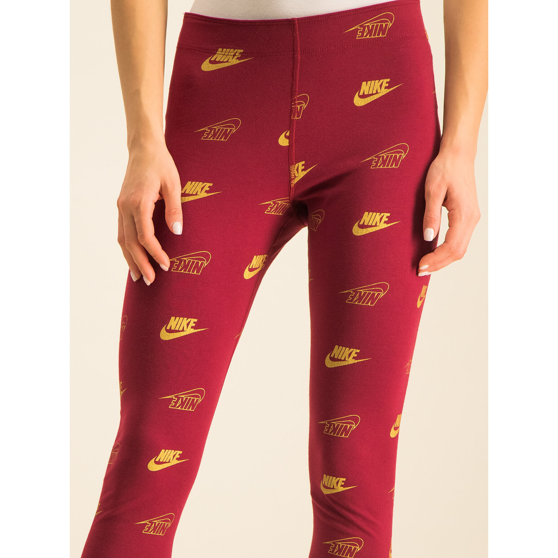 Nike Legíny Printed CJ4061 Bordó Slim Fit - Pepit.cz