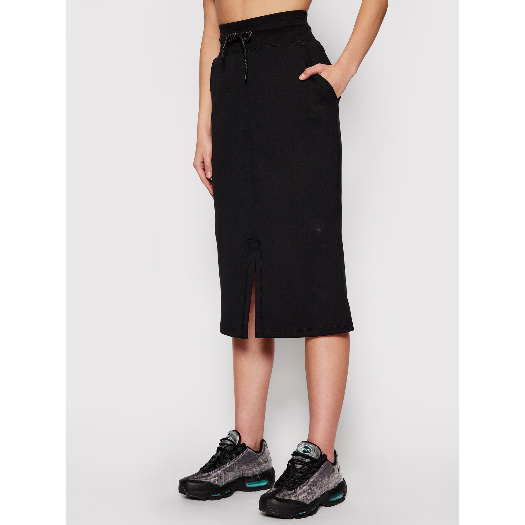 Nike Midi sukně Sportswear Tech CZ8918 Černá Standard Fit - Pepit.cz