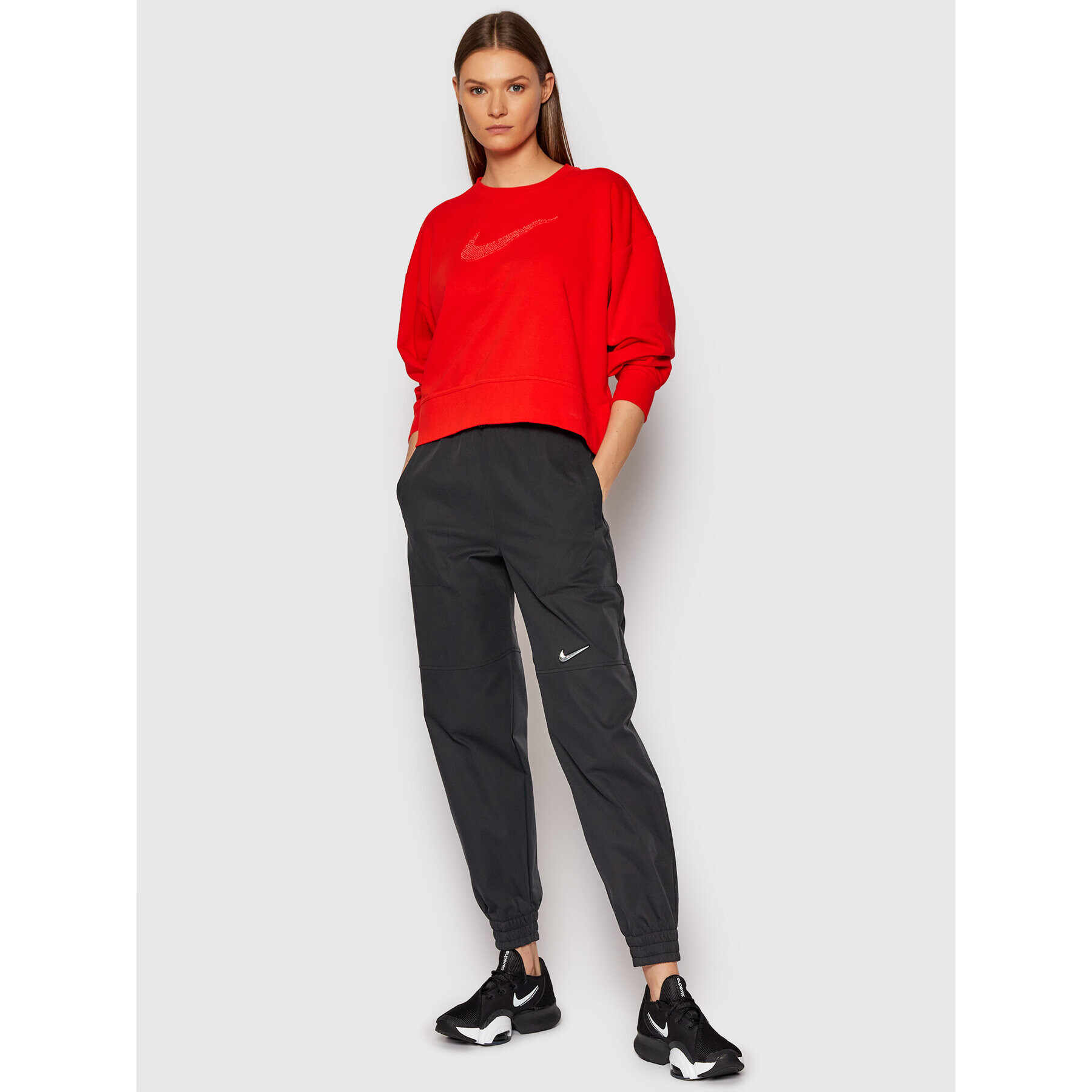 Nike Mikina Get Fit CU5506 Červená Oversize - Pepit.cz