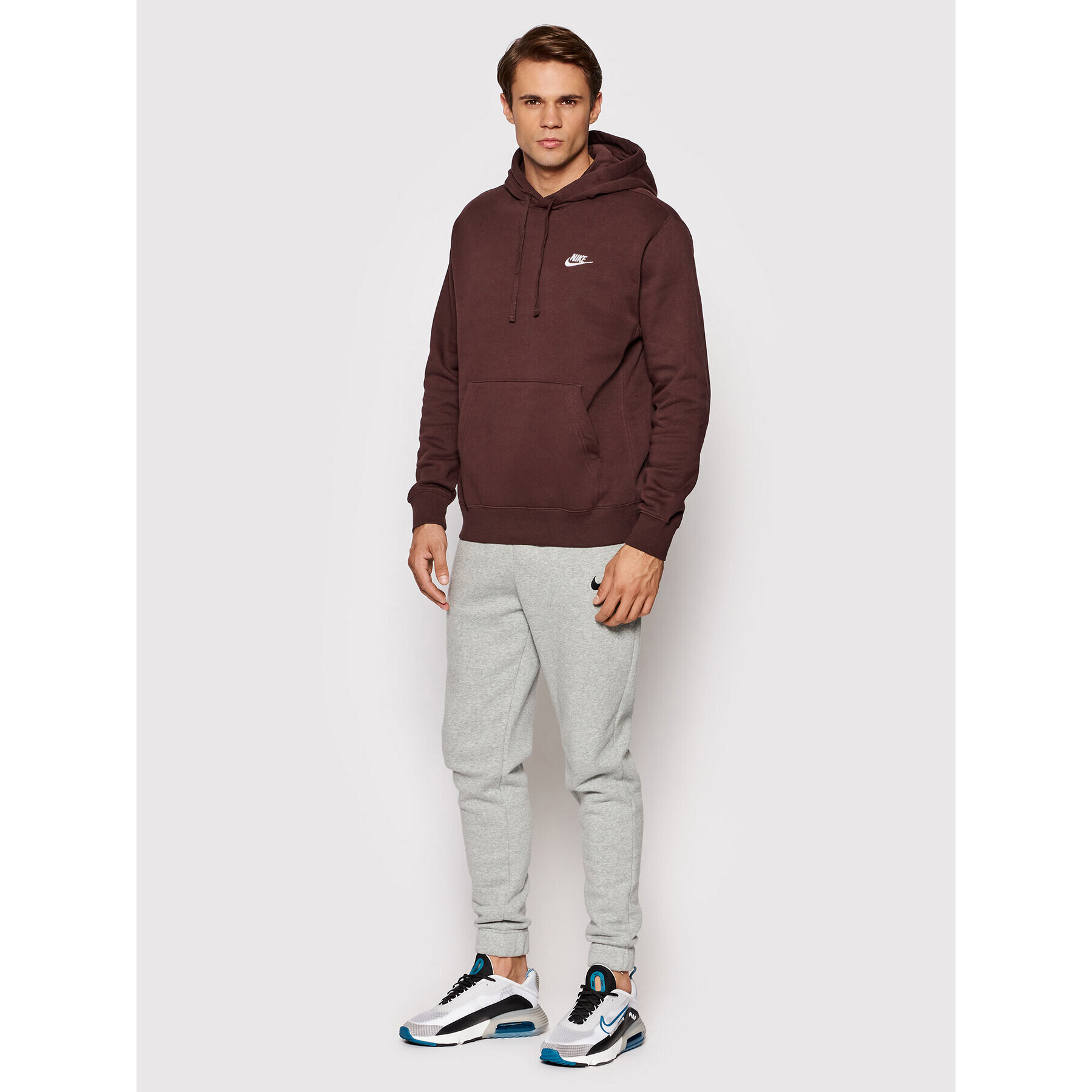 Nike Mikina Sportswear Club BV2654 Hnědá Standard Fit - Pepit.cz