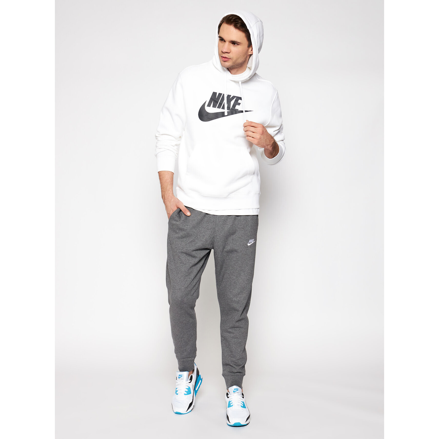 Nike Mikina Sportswear Club BV2973 Bílá Standard Fit - Pepit.cz