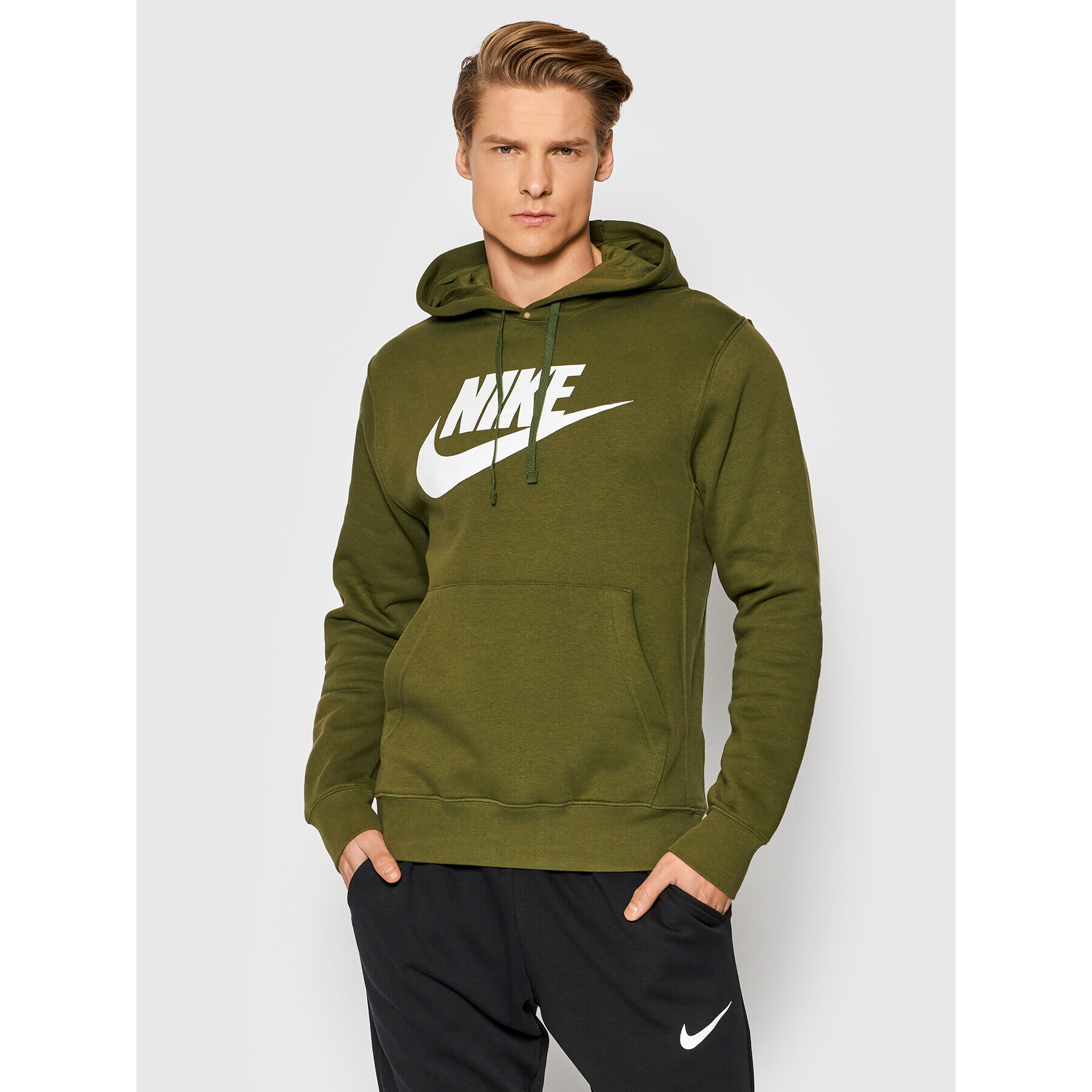 Nike Mikina Sportswear Club BV2973 Zelená Standard Fit - Pepit.cz