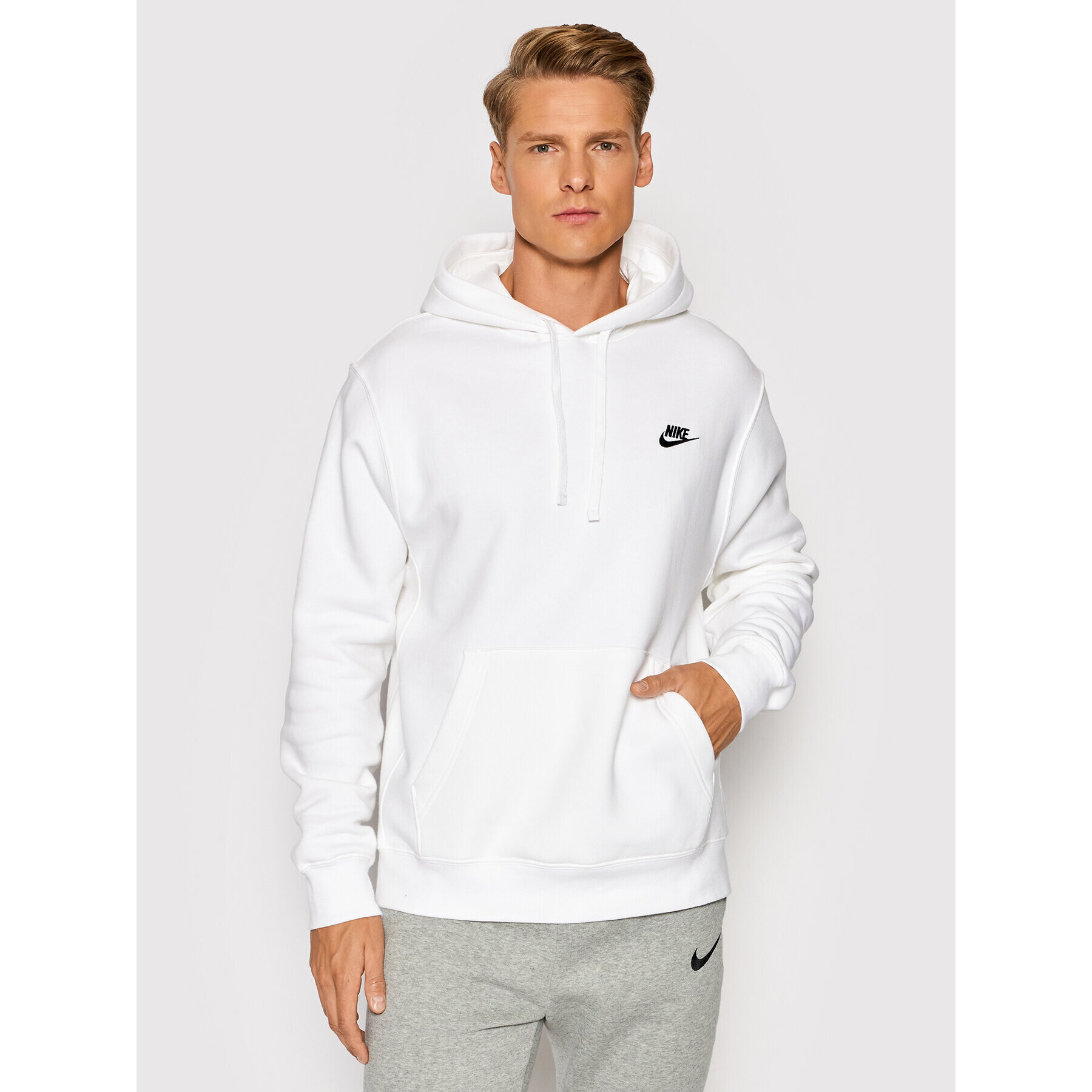 Nike Mikina Sportswear Club Fleece BV2854 Bílá Standard Fit - Pepit.cz