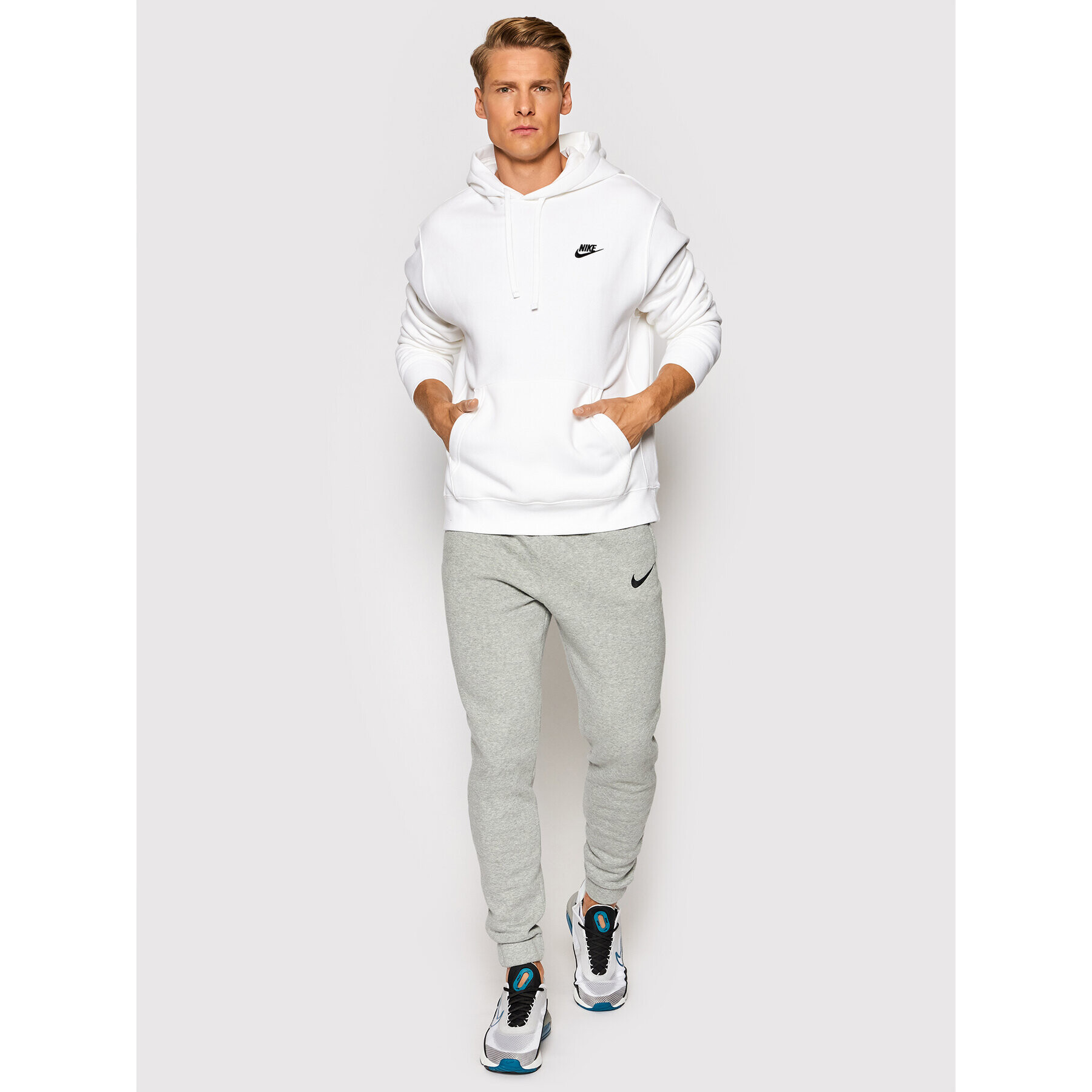 Nike Mikina Sportswear Club Fleece BV2854 Bílá Standard Fit - Pepit.cz