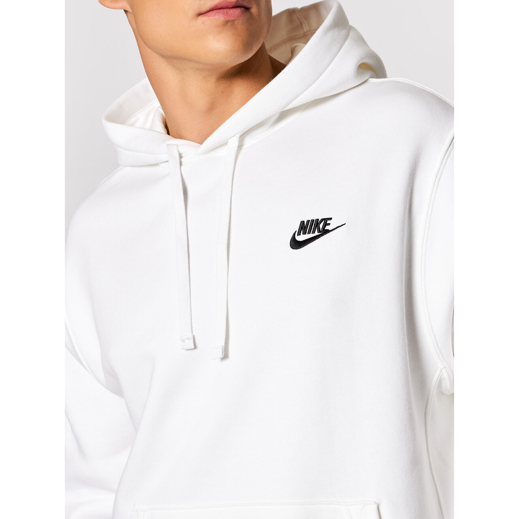 Nike Mikina Sportswear Club Fleece BV2854 Bílá Standard Fit - Pepit.cz