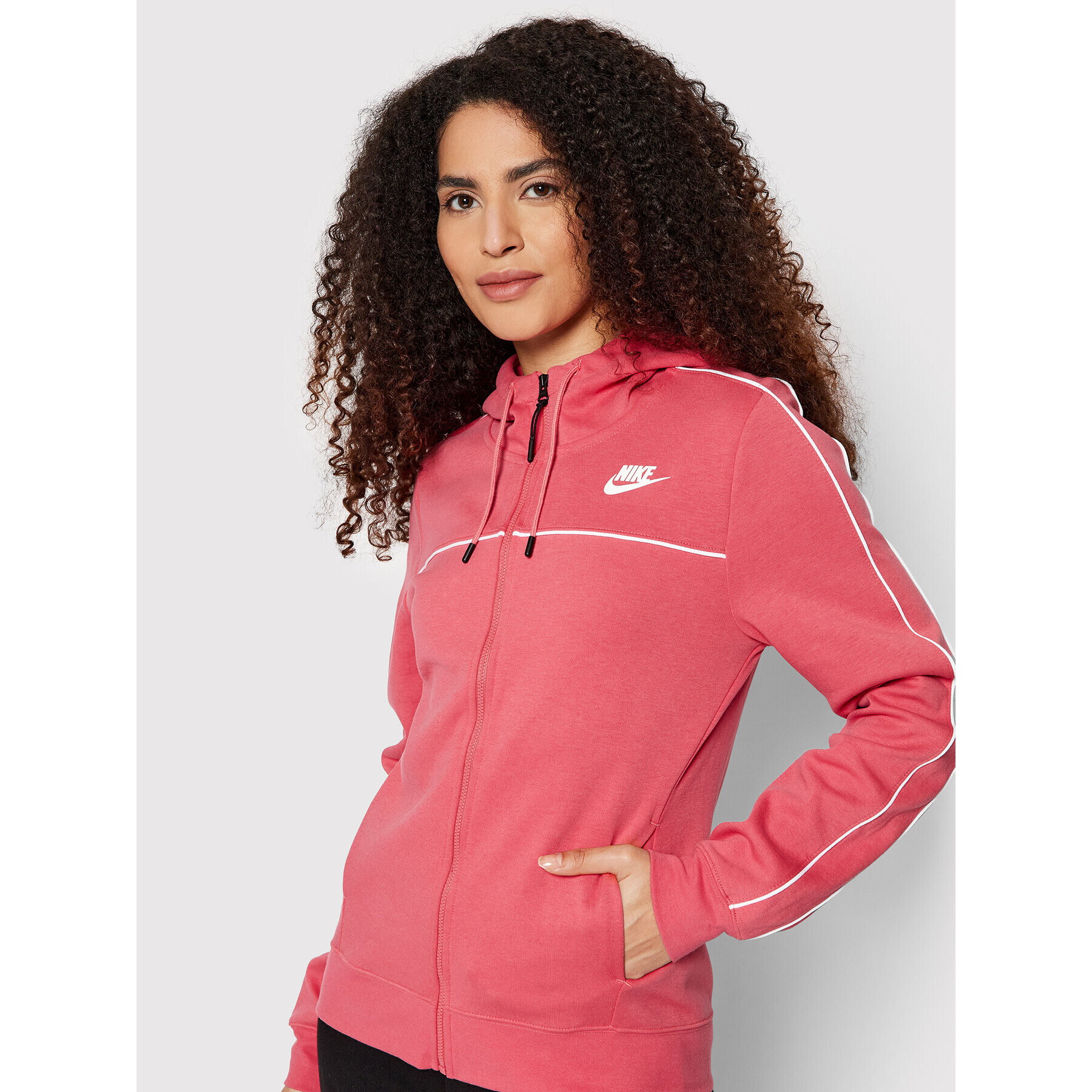 Nike Mikina Sportswear Millenium CZ8338 Růžová Standard Fit - Pepit.cz