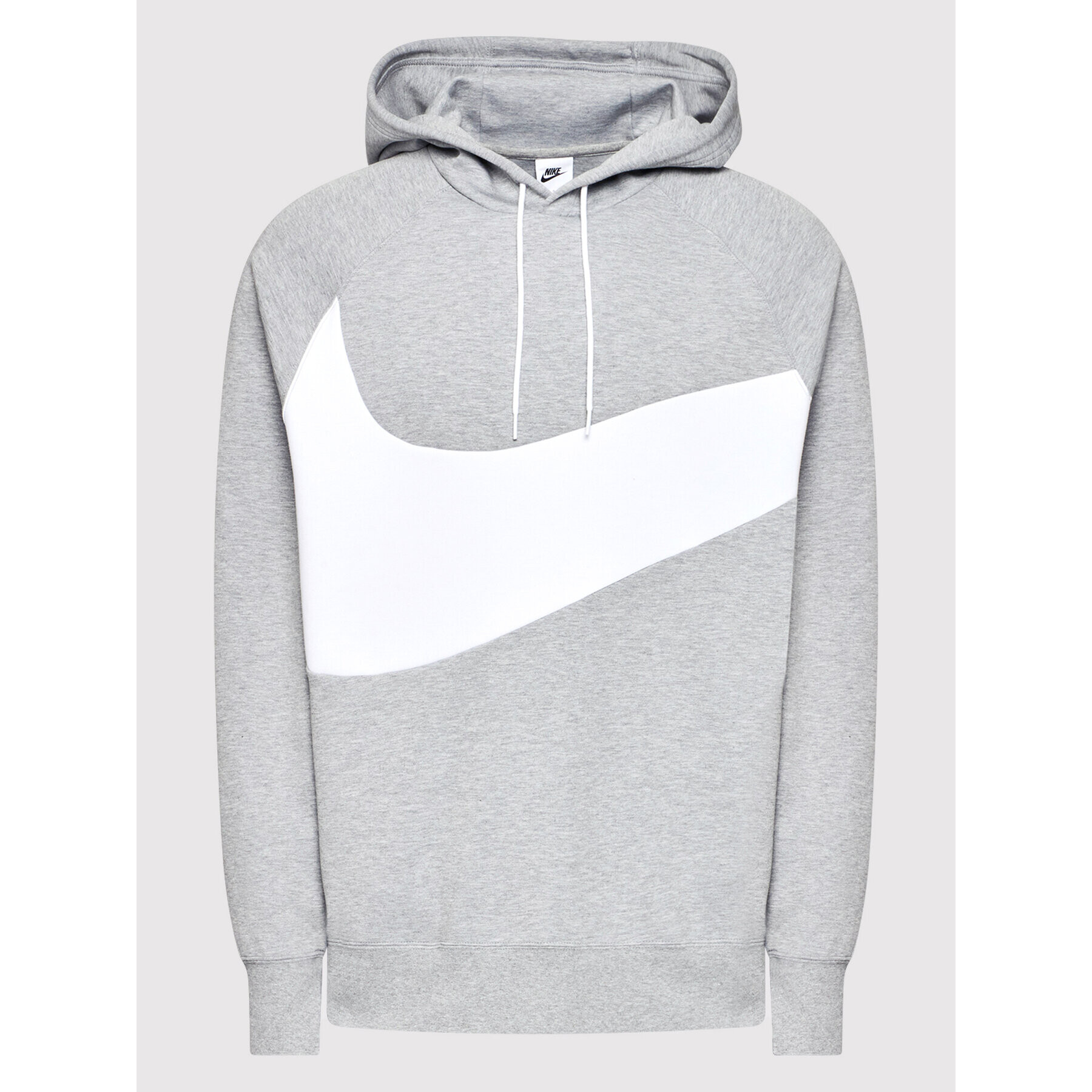 Nike Mikina Sportswear Swoosh DD8222 Šedá Regular Fit - Pepit.cz