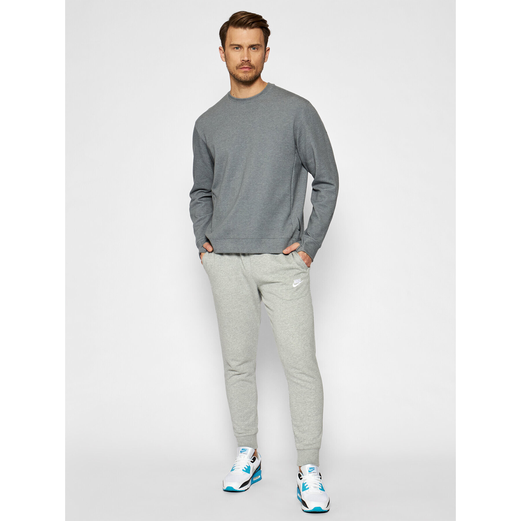 Nike Mikina Yoga CU6245 Šedá Standard Fit - Pepit.cz