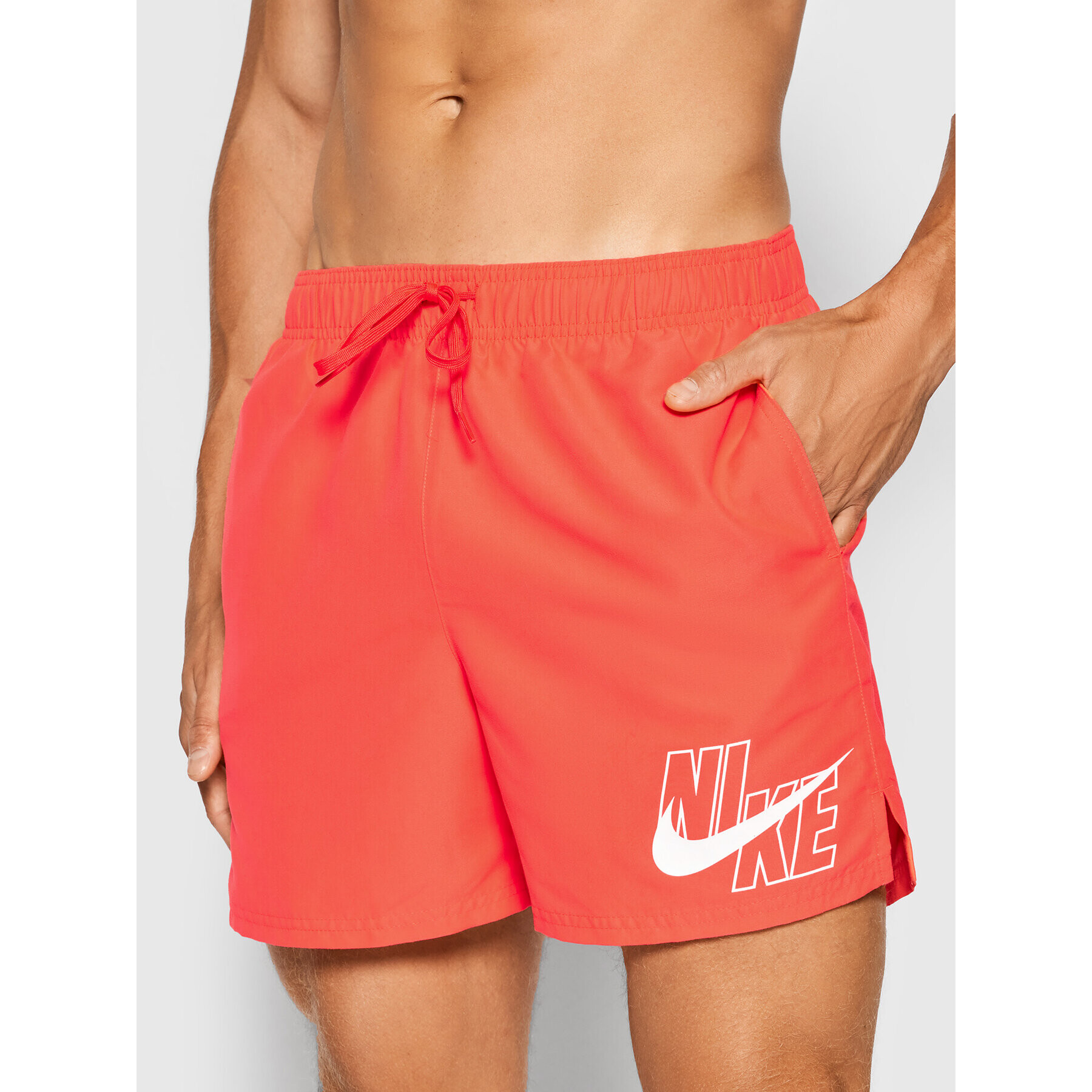 Nike Plavecké šortky Logo Lap 5 NESSA566 Červená Standard Fit - Pepit.cz