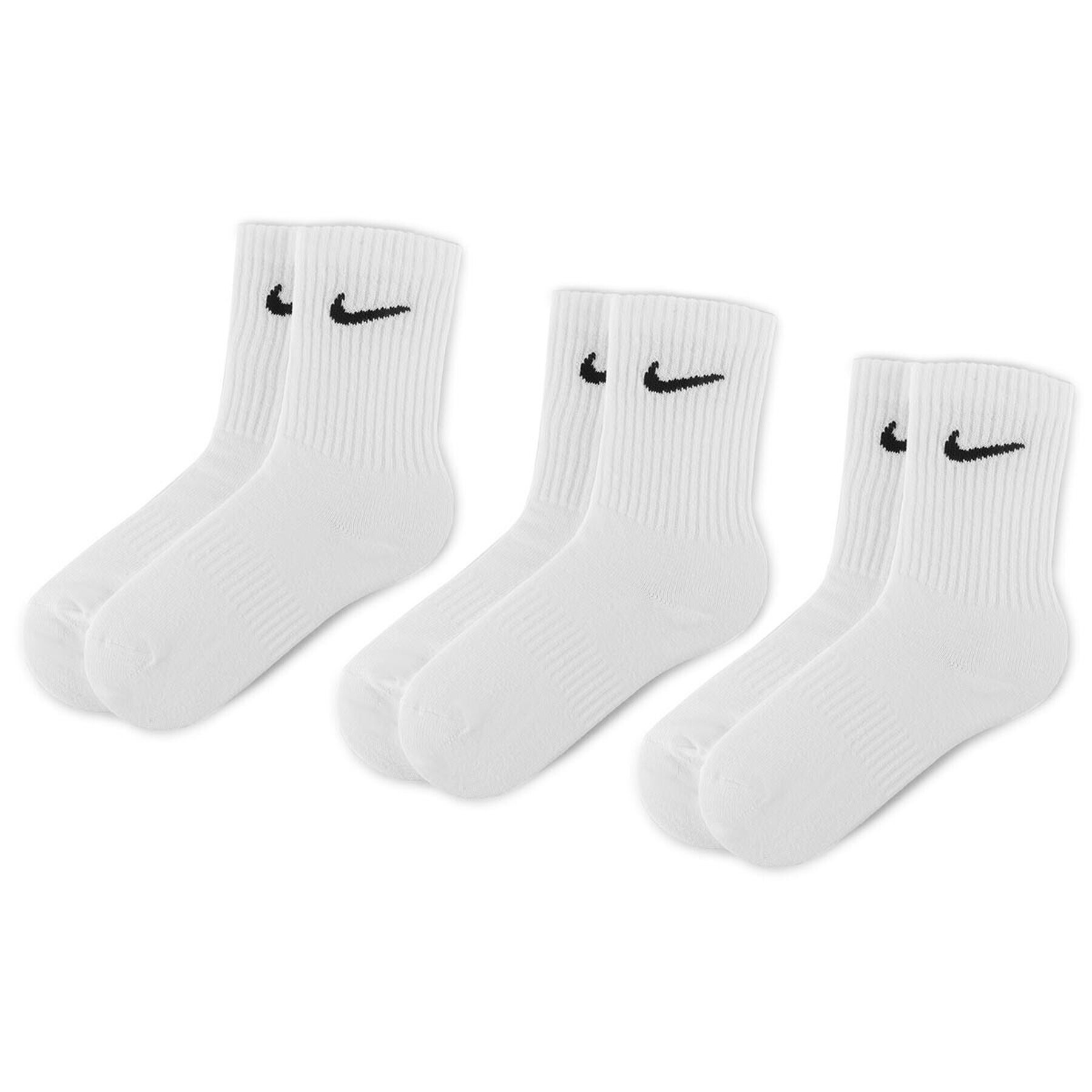 Nike Sada 3 párů vysokých ponožek unisex SX7676 100 Bílá - Pepit.cz