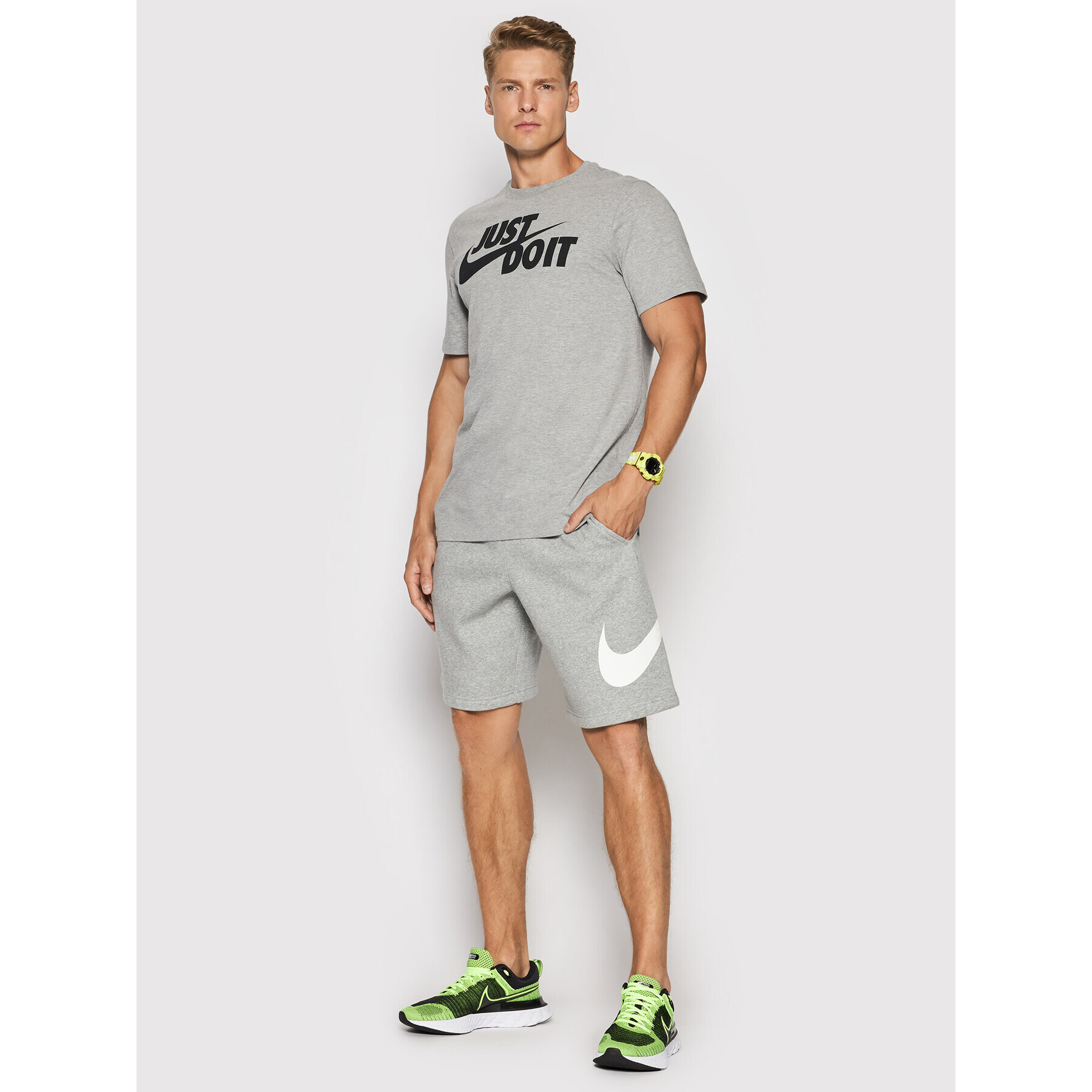 Nike Sportovní kraťasy Club Short Bb BV2721 Šedá Standard Fit - Pepit.cz