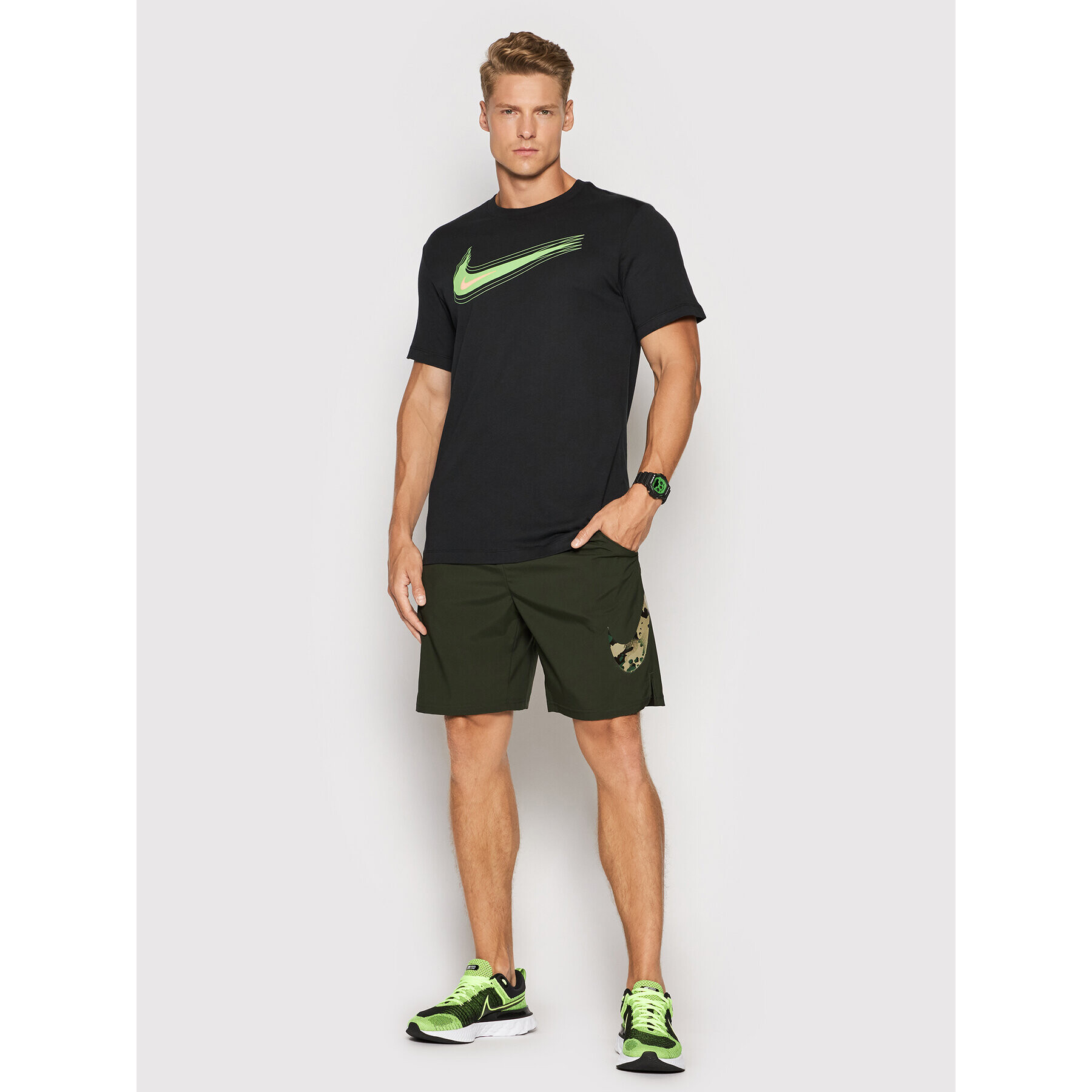 Nike Sportovní kraťasy Flex Short Camo CZ2429 Zelená Standard Fit - Pepit.cz