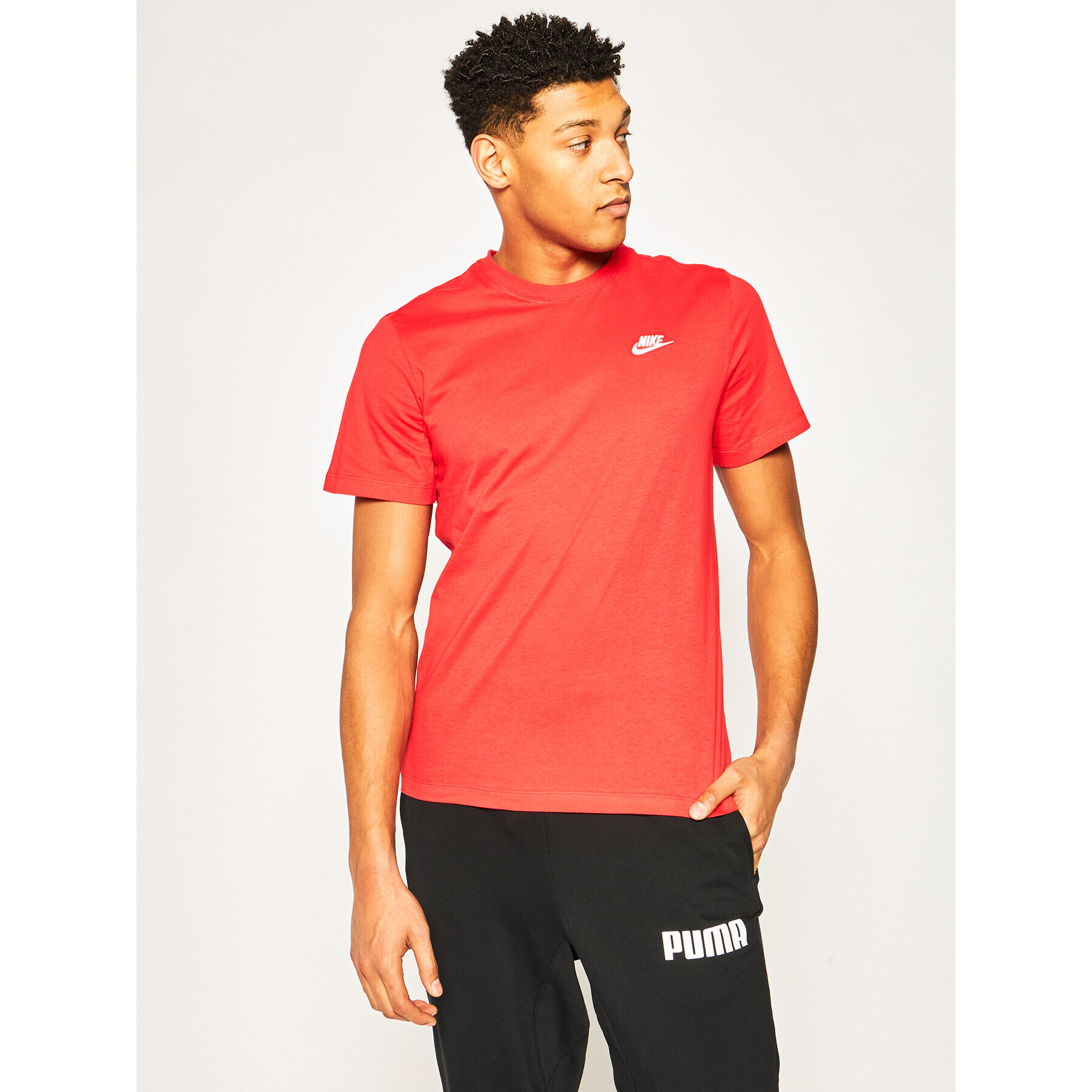 Nike T-Shirt Sportswear Club AR4997 Červená Regular Fit - Pepit.cz