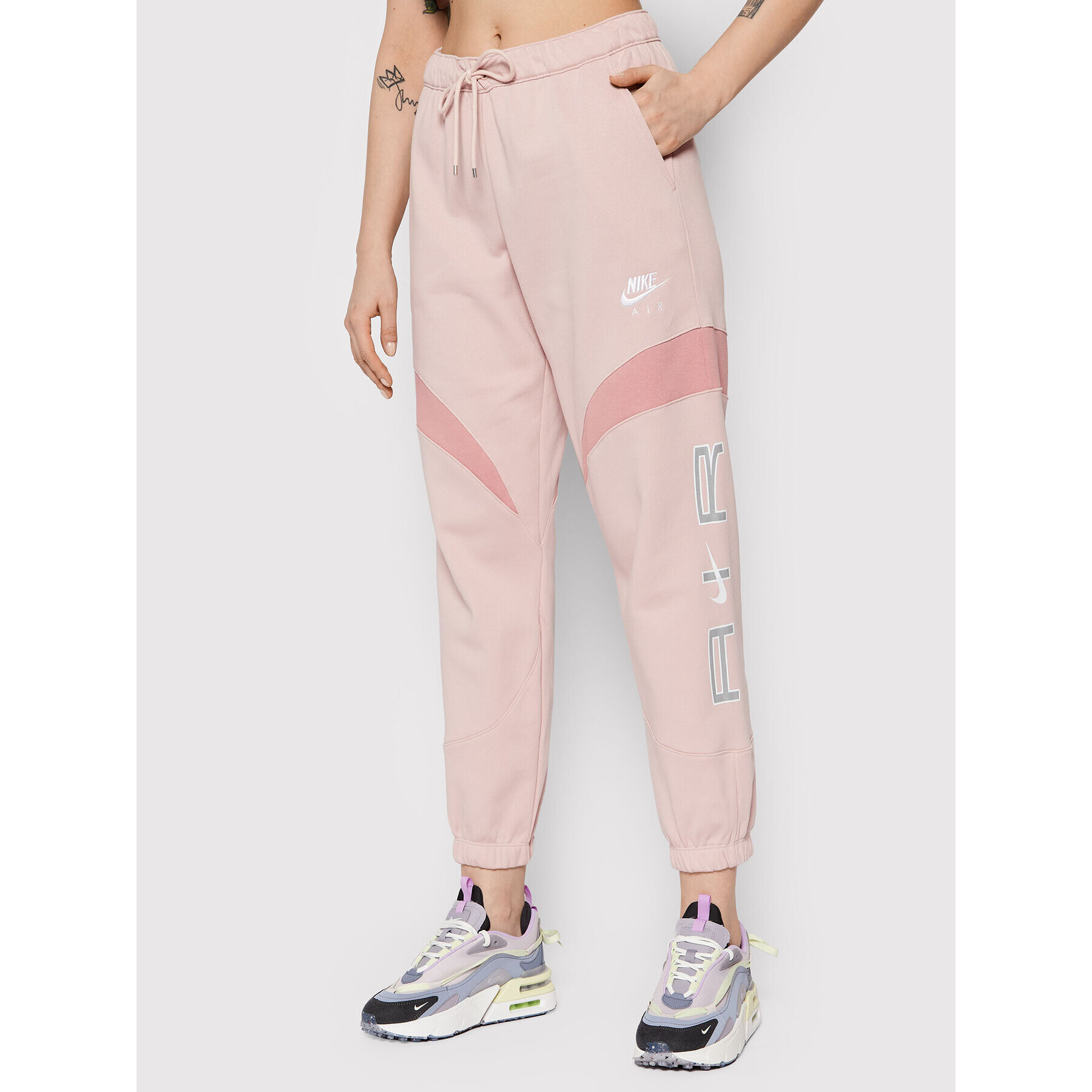 Nike Teplákové kalhoty Air DD5419 Růžová Relaxed Fit - Pepit.cz