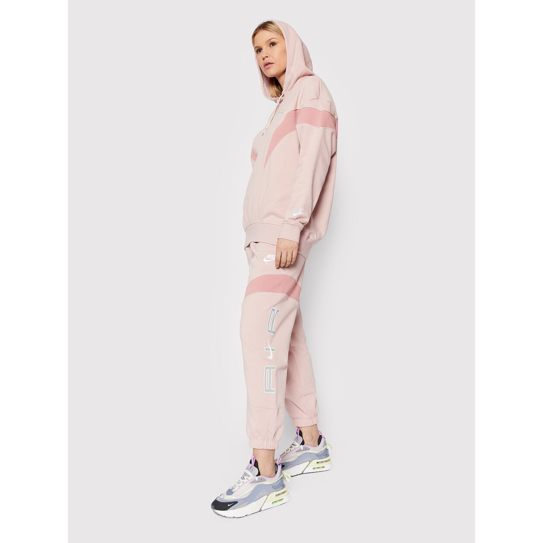 Nike Teplákové kalhoty Air DD5419 Růžová Relaxed Fit - Pepit.cz