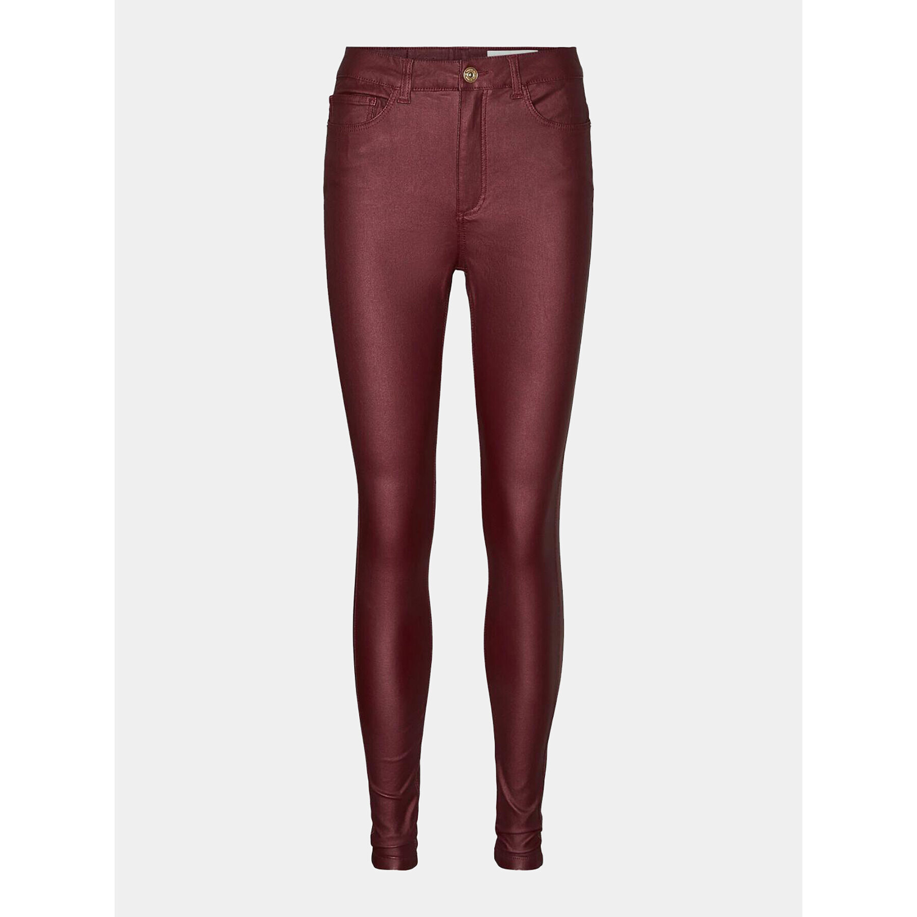 Noisy May Kalhoty z materiálu Callie 27013113 Bordó Skinny Fit - Pepit.cz