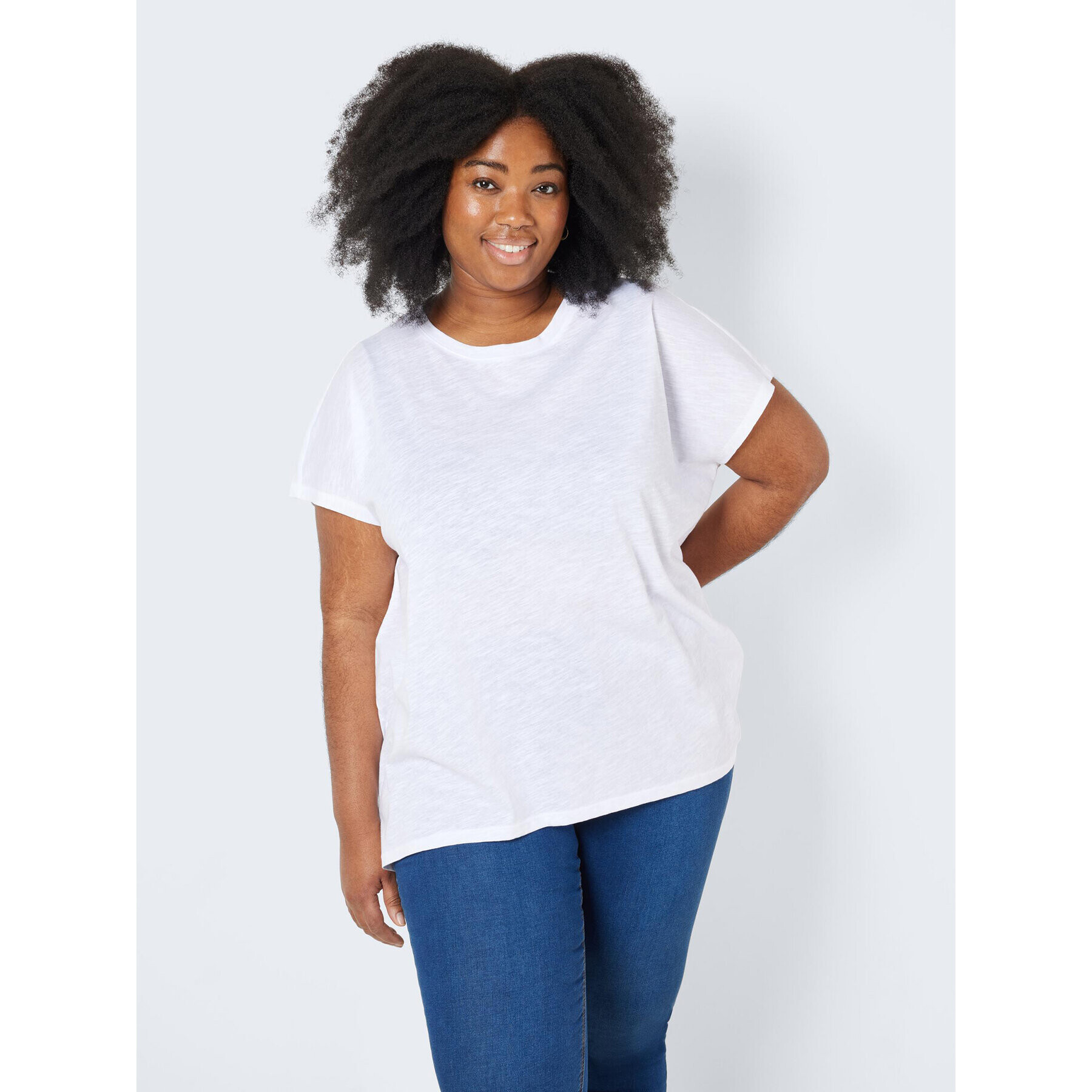 Noisy May T-Shirt Mathilde 27016688 Bílá Loose Fit - Pepit.cz