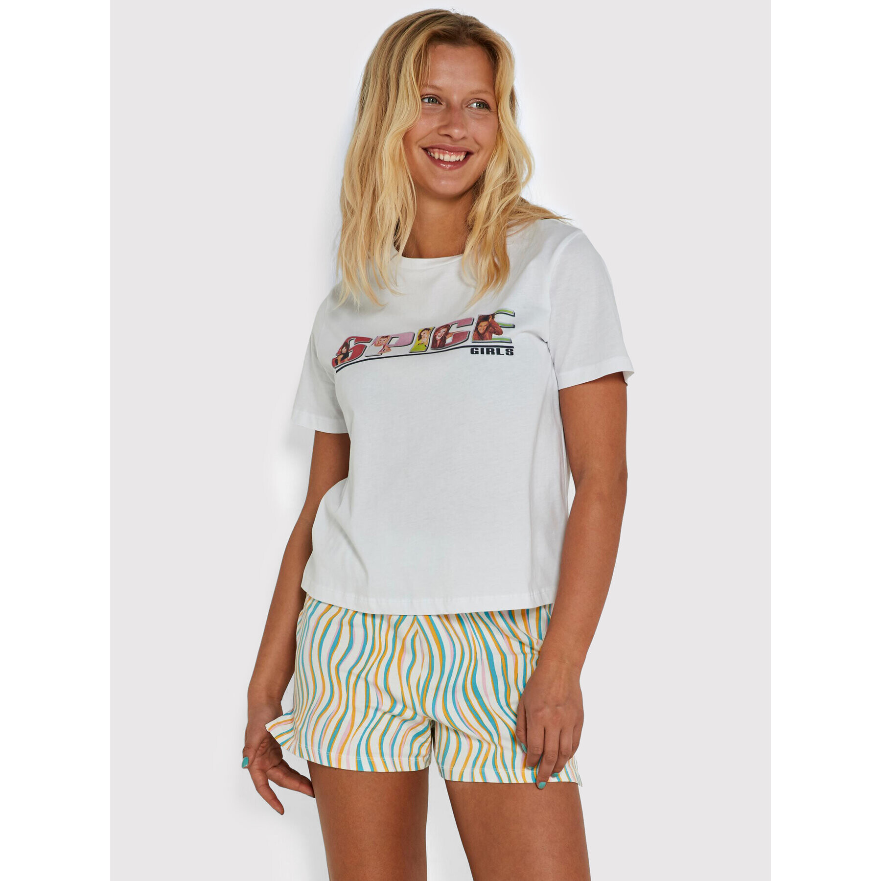 Noisy May T-Shirt Alice 27022044 Bílá Regular Fit - Pepit.cz