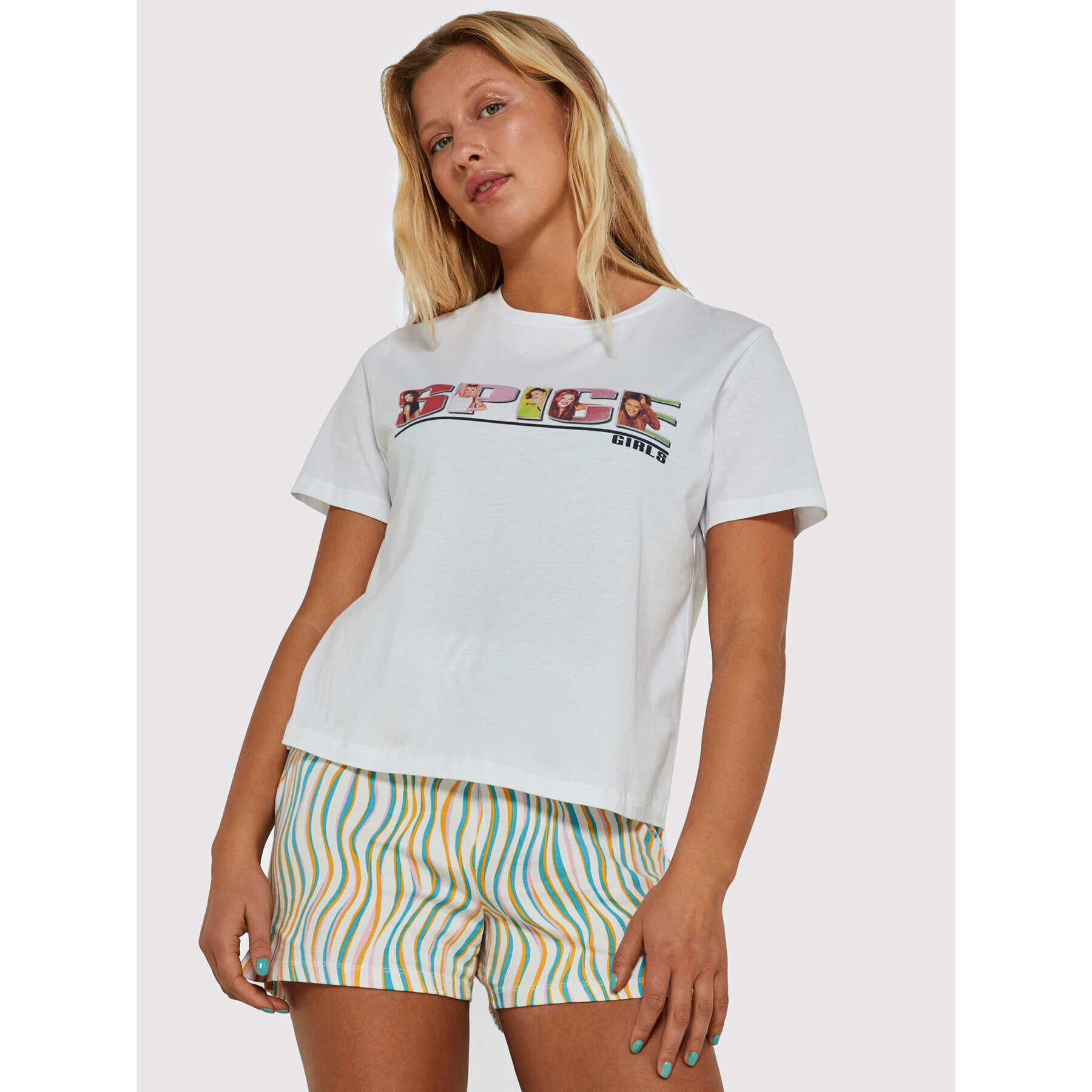 Noisy May T-Shirt Alice 27022044 Bílá Regular Fit - Pepit.cz