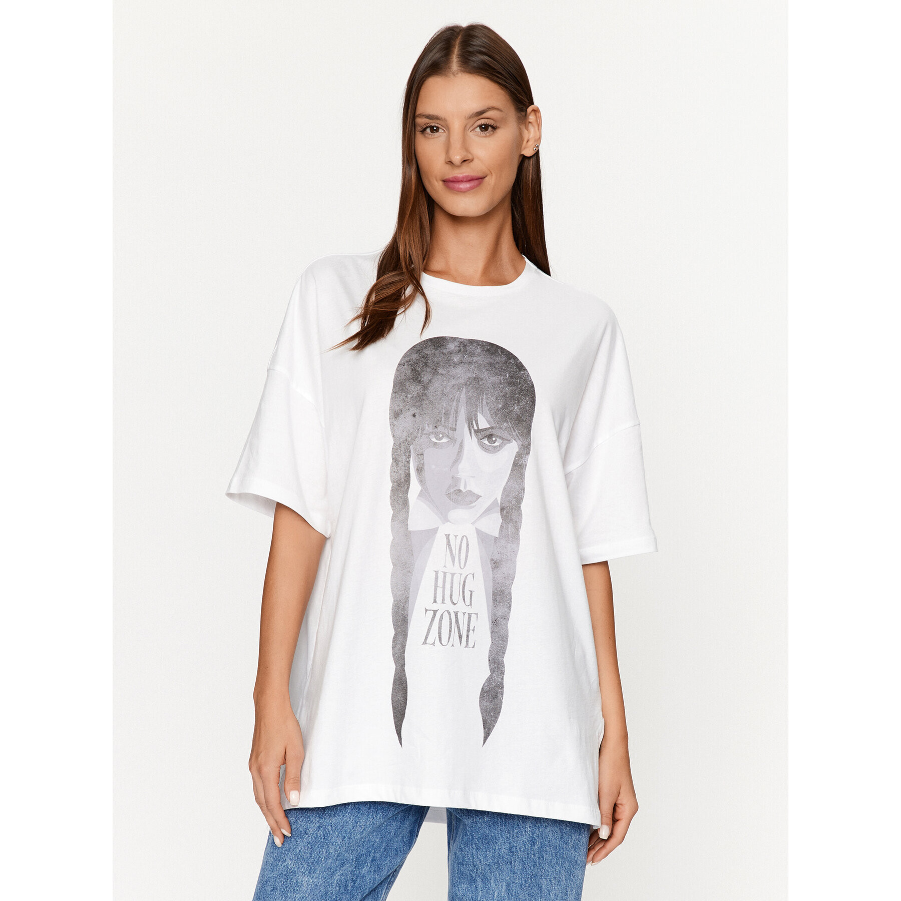 Noisy May T-Shirt Curly 27029688 Bílá Oversize - Pepit.cz