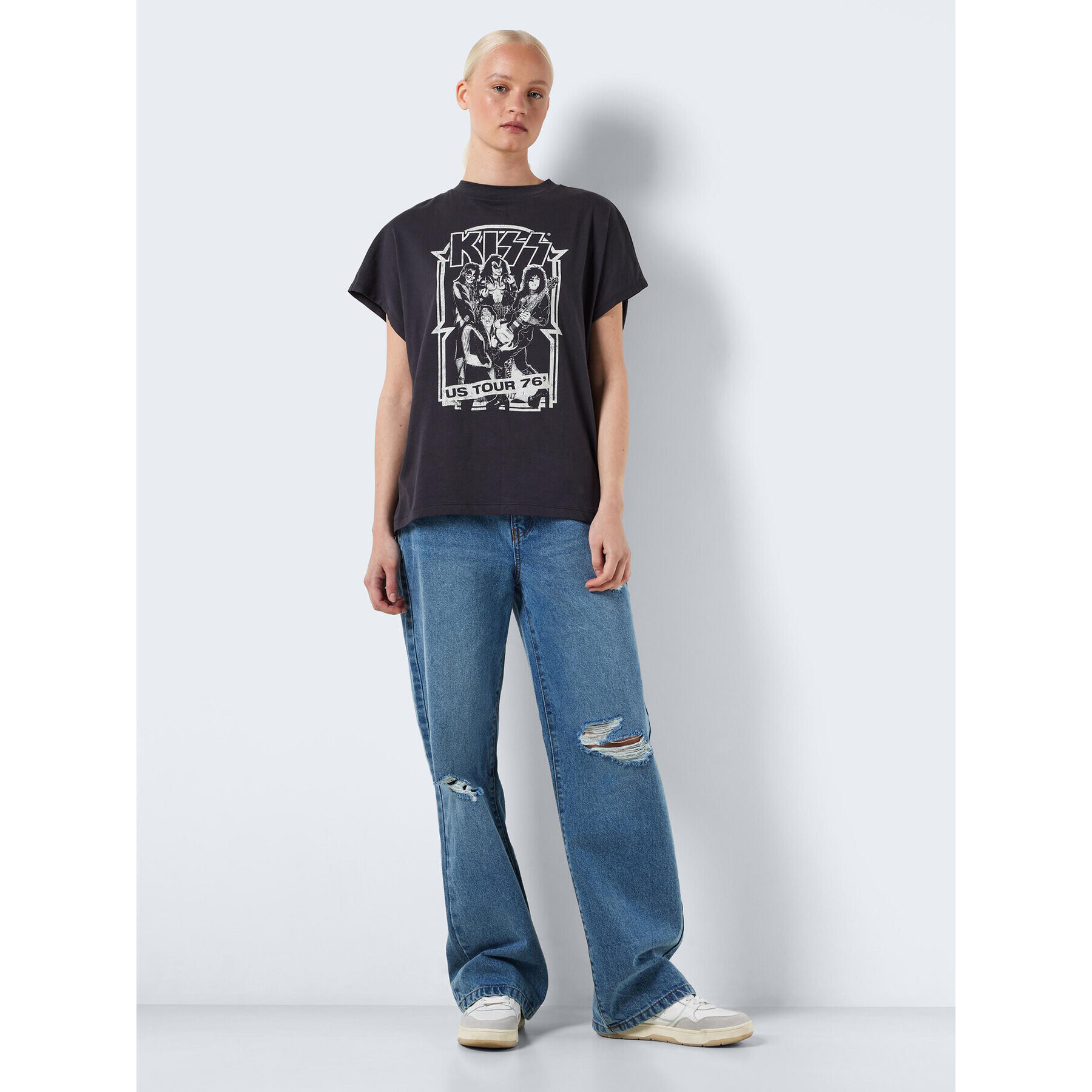 Noisy May T-Shirt Hailey 27028380 Šedá Relaxed Fit - Pepit.cz