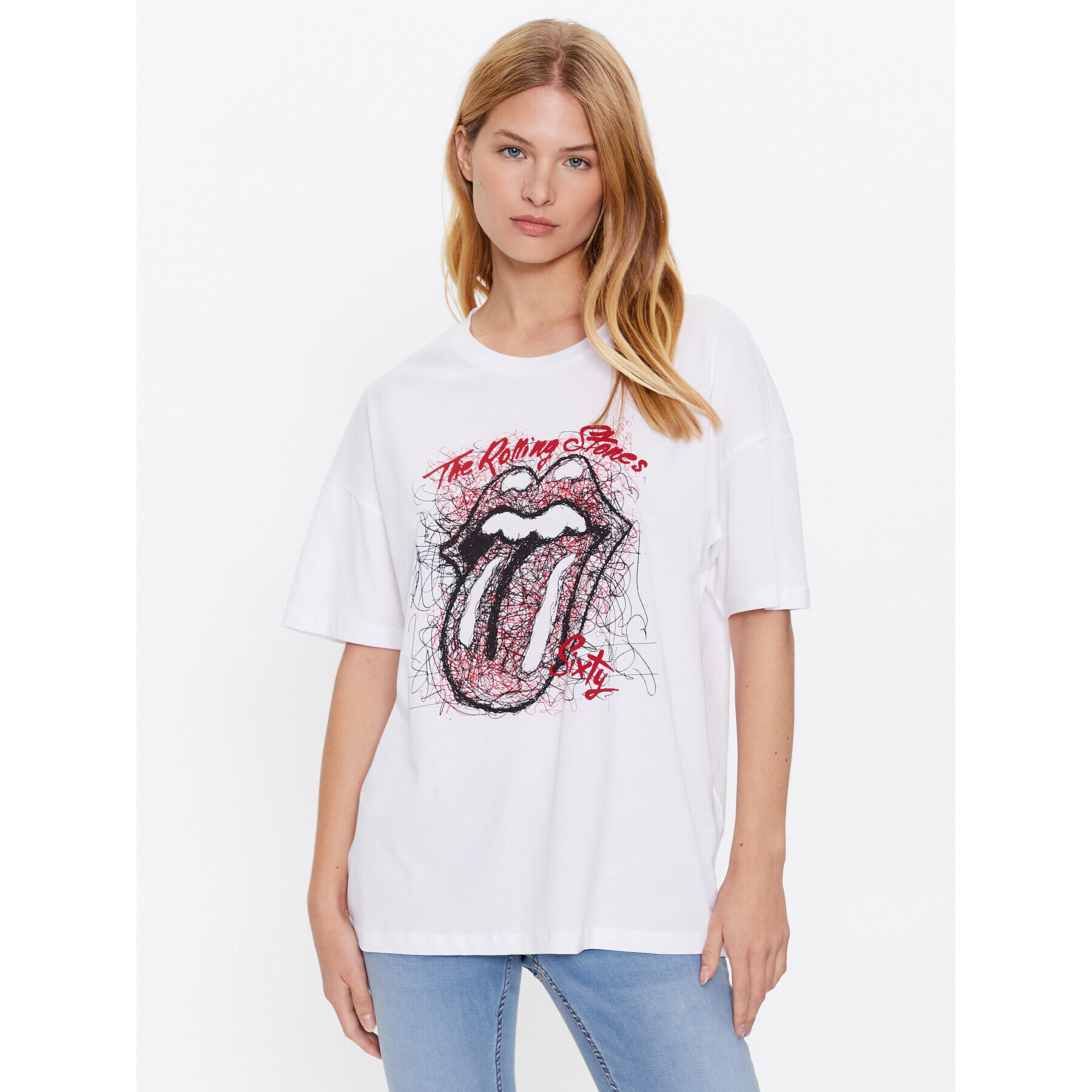 Noisy May T-Shirt Ida 27021529 Bílá Loose Fit - Pepit.cz