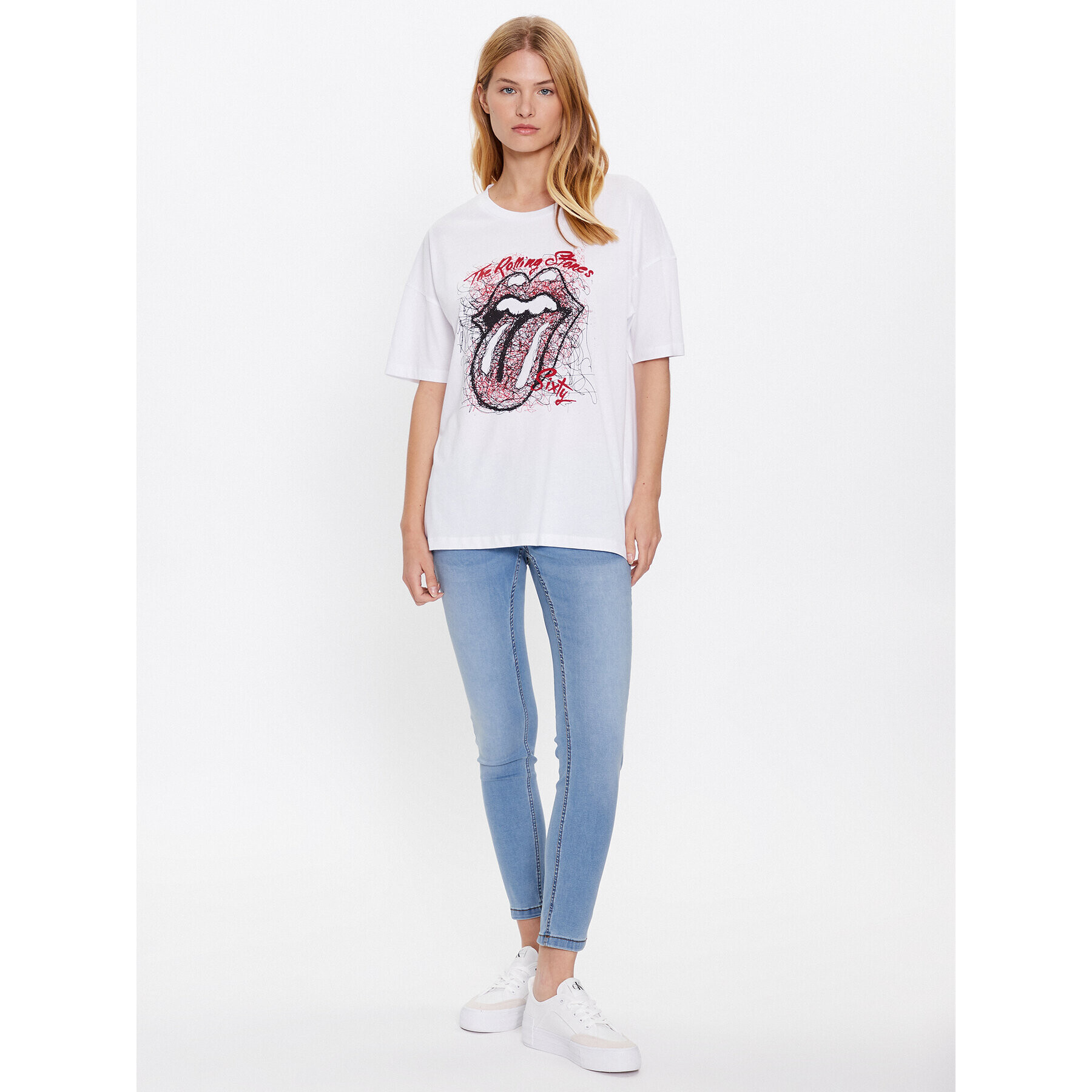 Noisy May T-Shirt Ida 27021529 Bílá Loose Fit - Pepit.cz