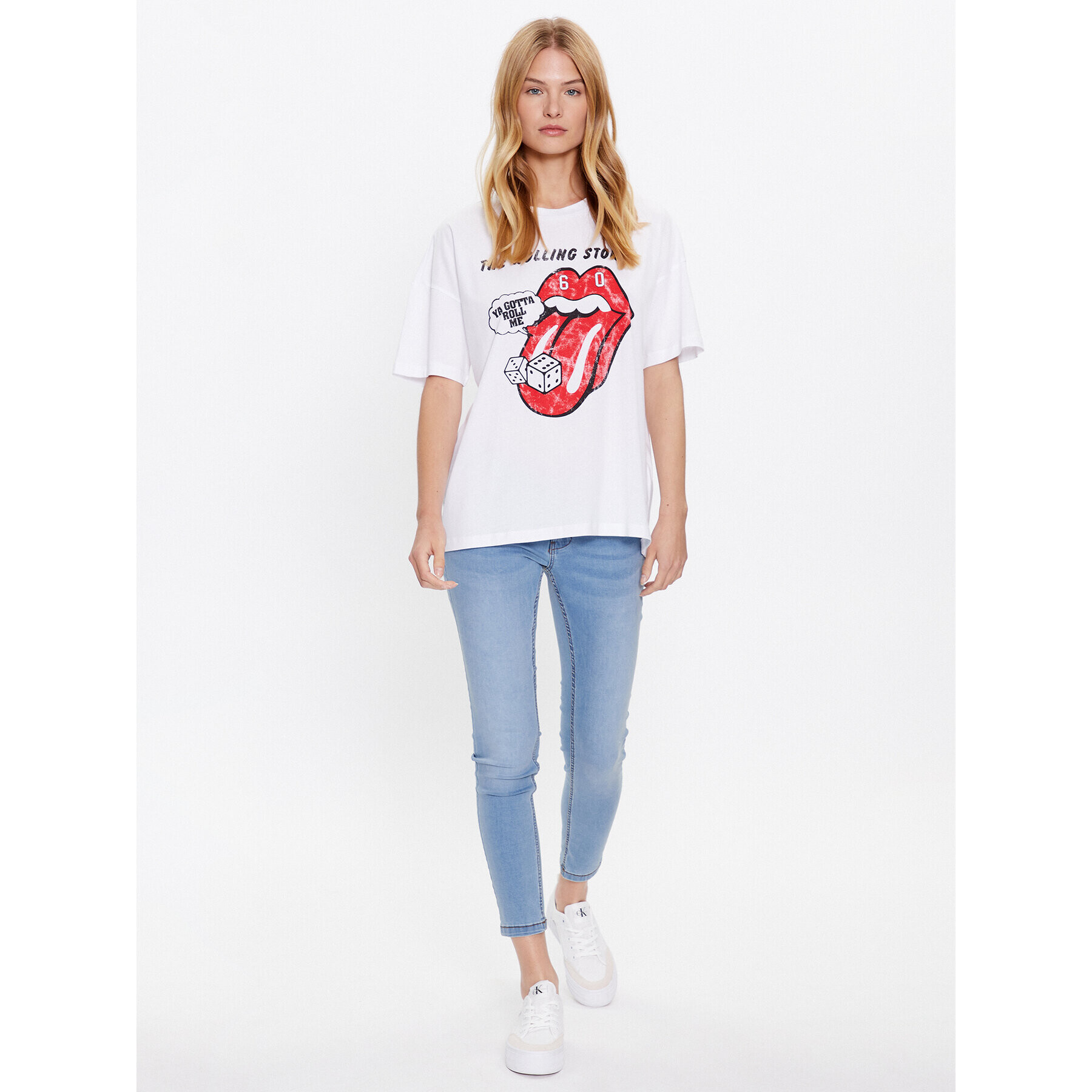 Noisy May T-Shirt Ida 27021529 Bílá Loose Fit - Pepit.cz