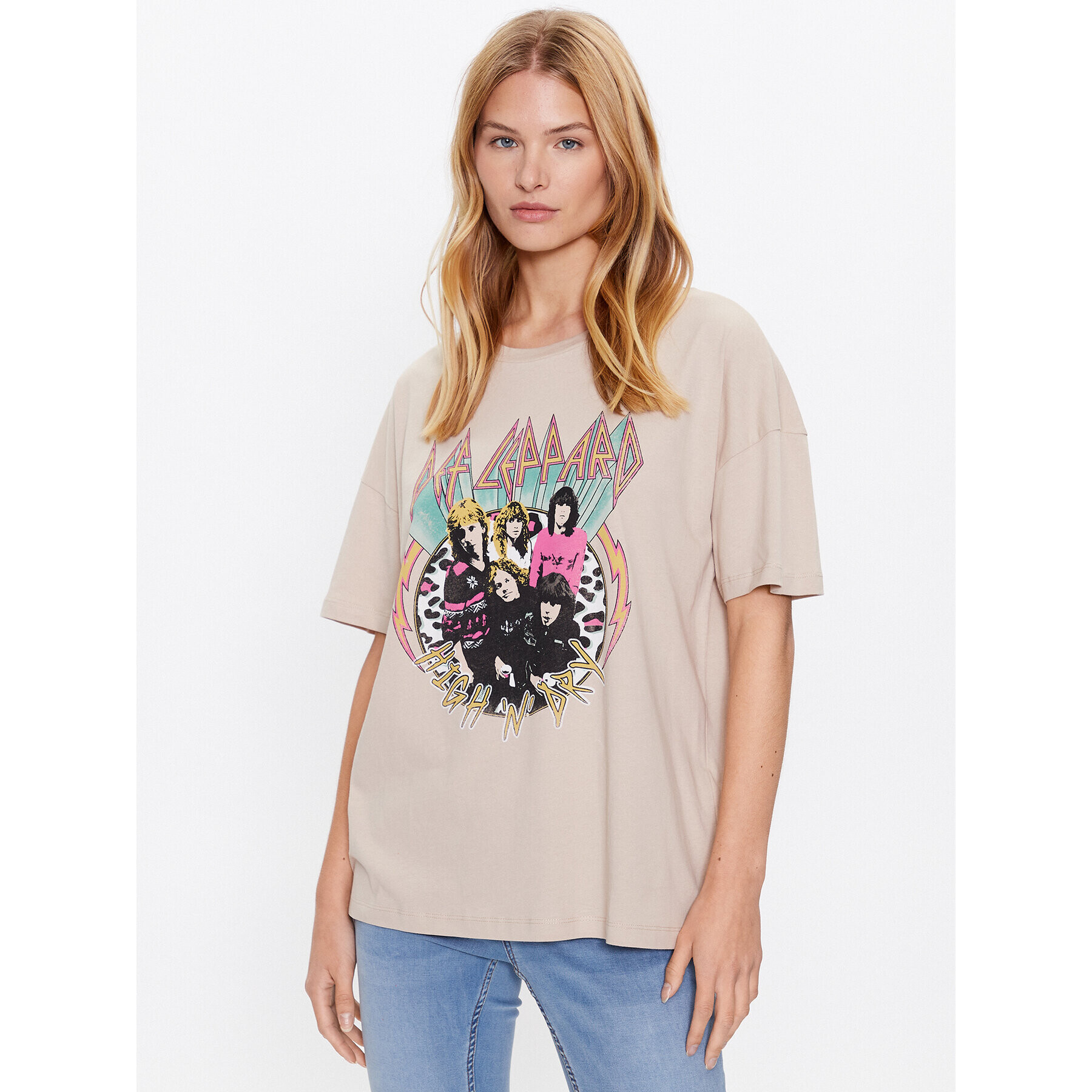 Noisy May T-Shirt Ida 27024415 Béžová Oversize - Pepit.cz