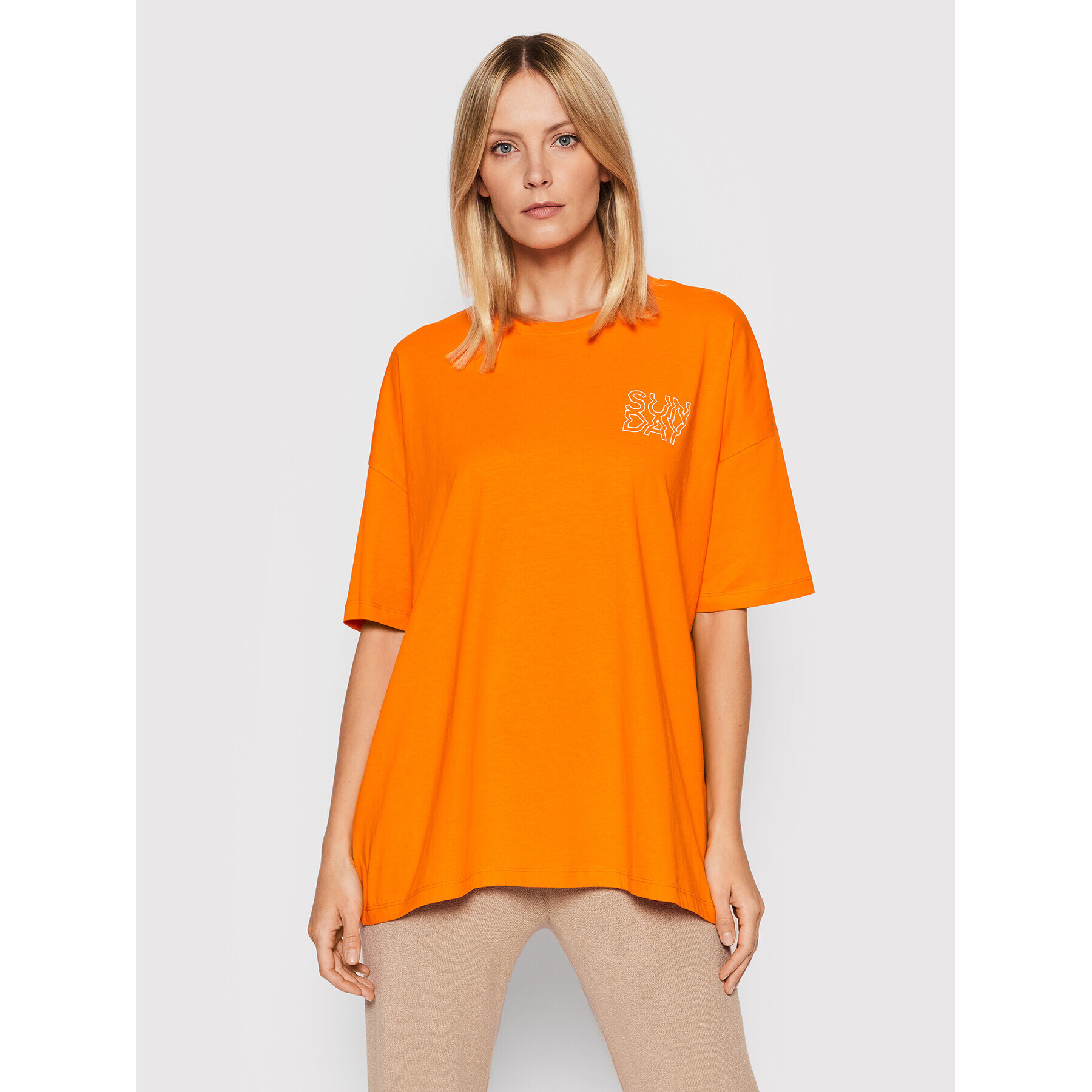 Noisy May T-Shirt Tessie 27020437 Oranžová Oversize - Pepit.cz