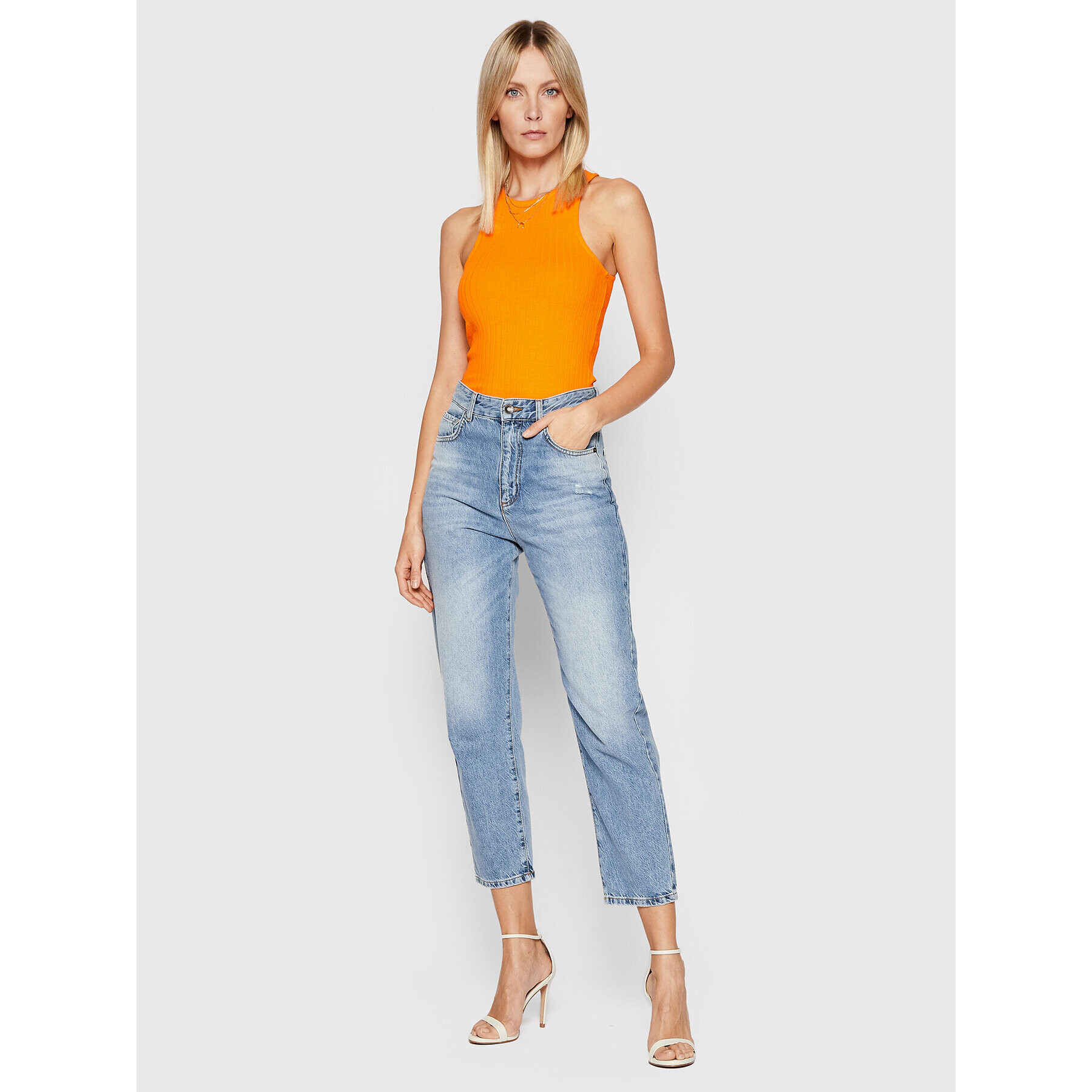 Noisy May Top Paula 27020865 Oranžová Slim Fit - Pepit.cz