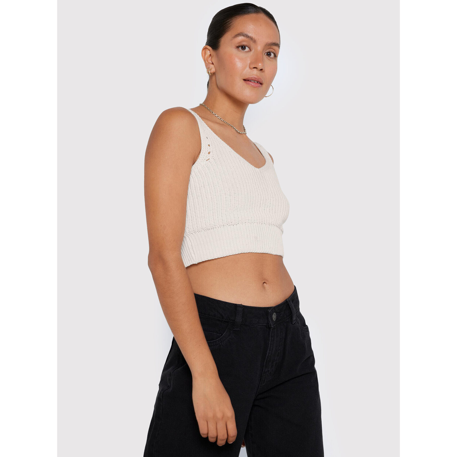 Noisy May Top Sara 27020432 Bílá Slim Fit - Pepit.cz