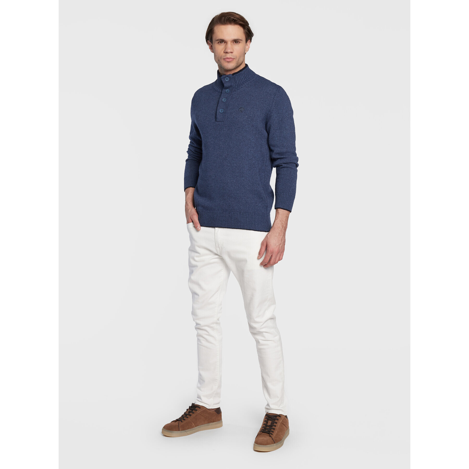 North Sails Svetr Half Button 699515 Modrá Regular Fit - Pepit.cz