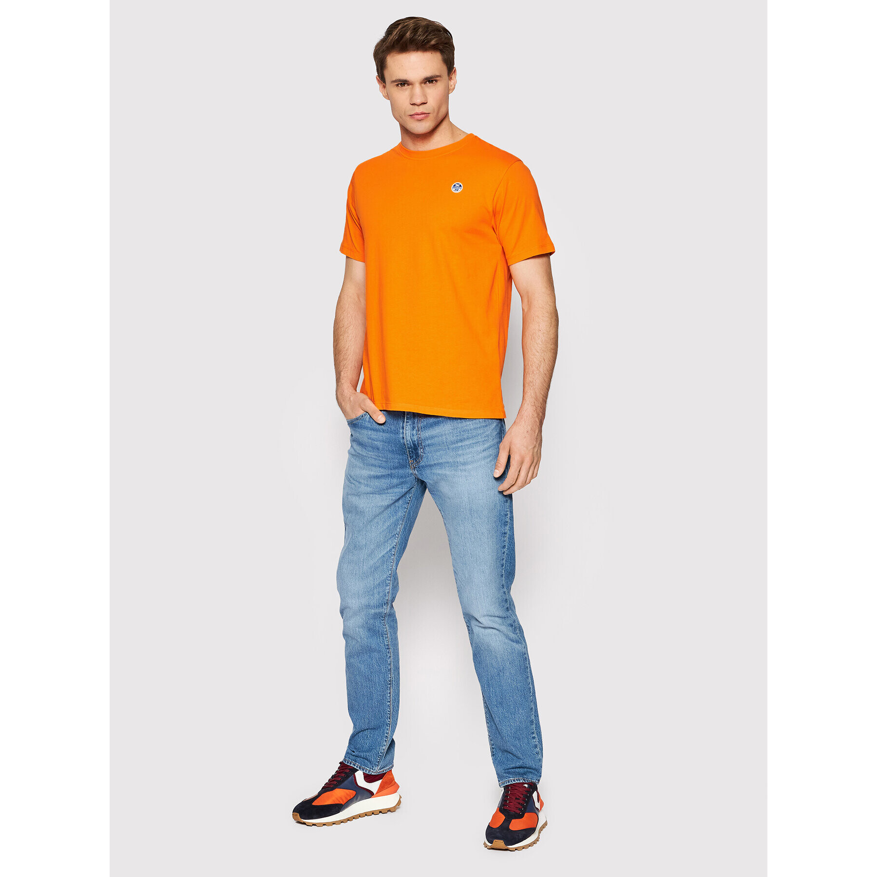 North Sails T-Shirt Logo 692791 Oranžová Regular Fit - Pepit.cz