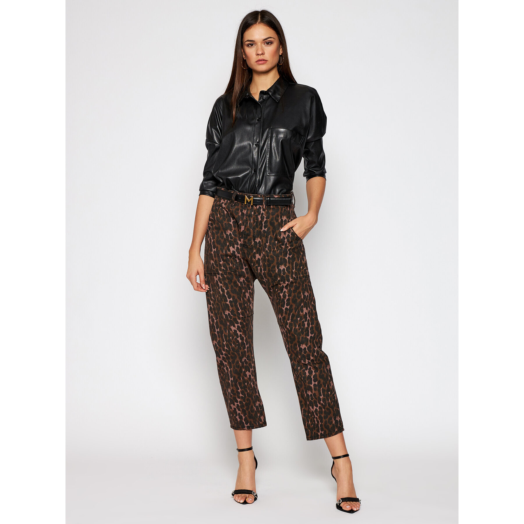 One Teaspoon Jeansy boyfirend Leopard Sinner 23486 Hnědá Relaxed Fit - Pepit.cz