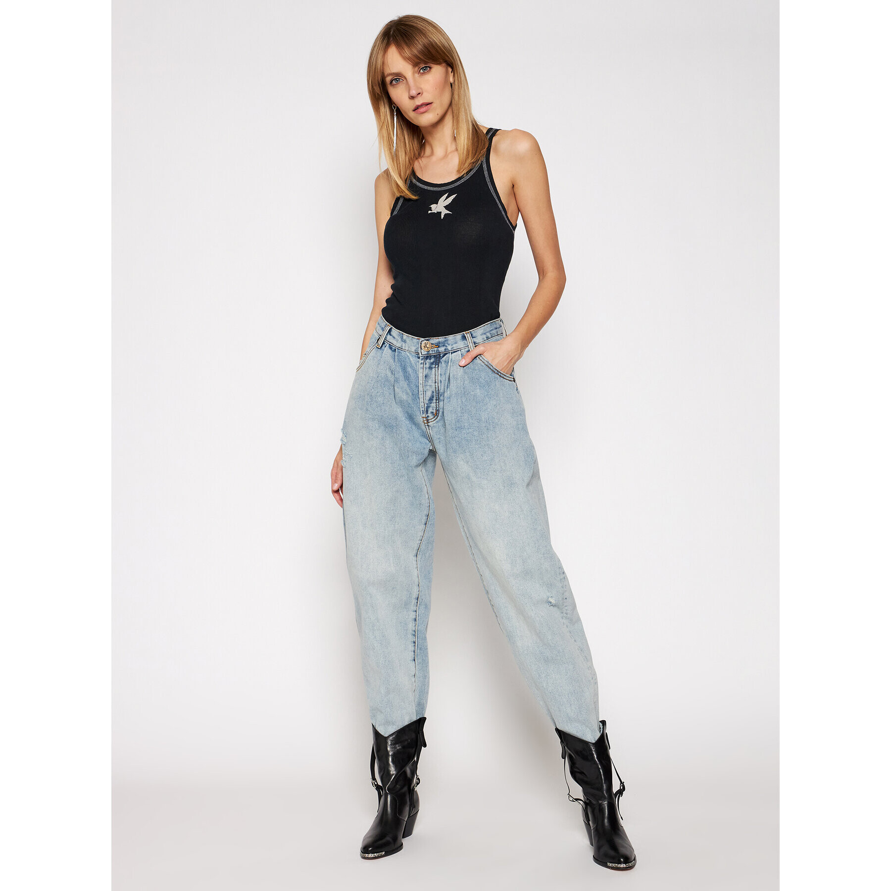 One Teaspoon Jeansy Montana Smiths 23173 Modrá Boyfriend Fit - Pepit.cz