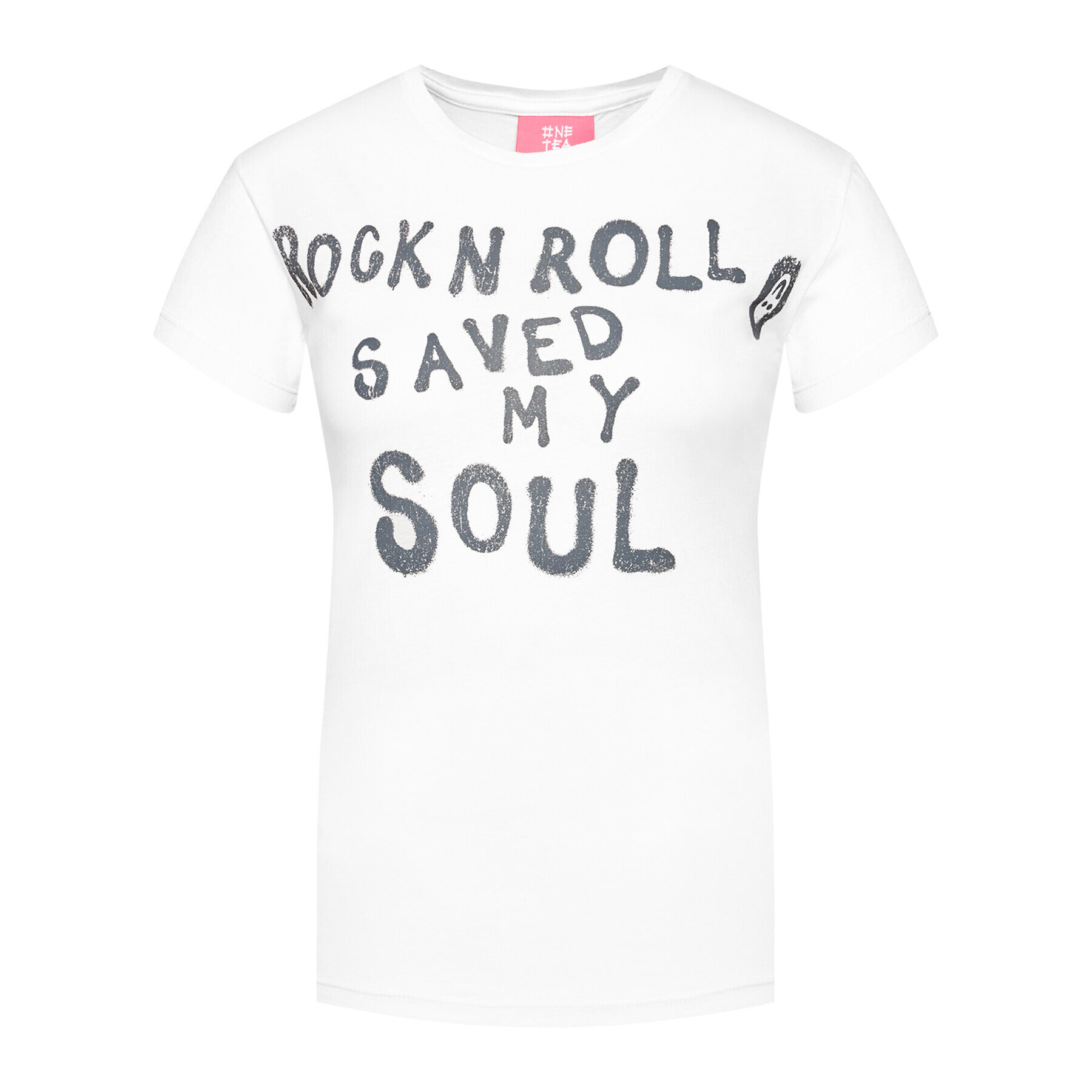 One Teaspoon T-Shirt Rock & Roll 23904 Bílá Fitted Fit - Pepit.cz