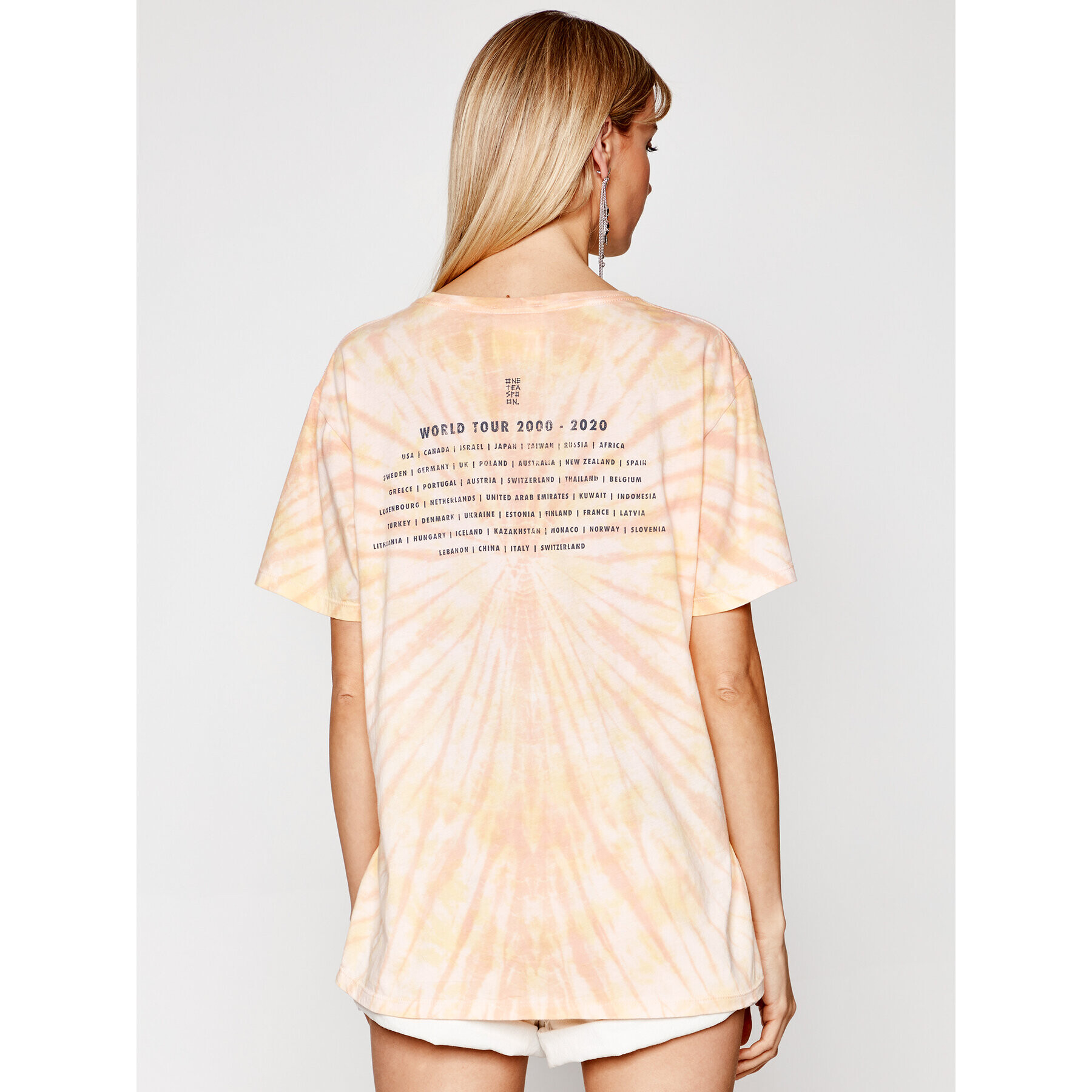 One Teaspoon T-Shirt Starship Sunset Tie Dye Tee 23917 Oranžová Boyfriend Fit - Pepit.cz