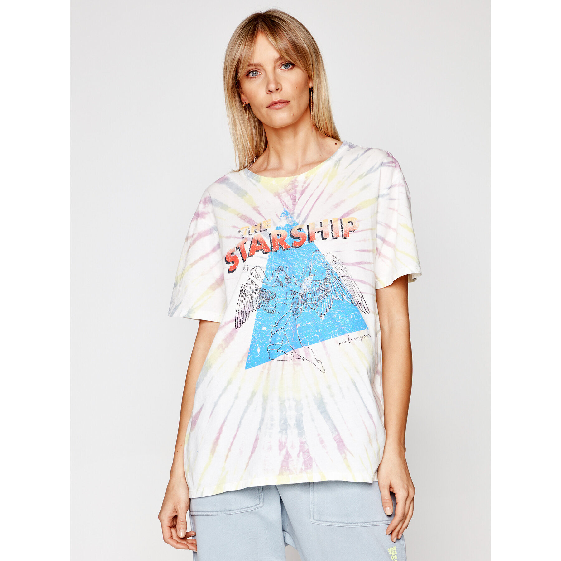 One Teaspoon T-Shirt Starship Tye Dye Boyfriend Tee 23901 Barevná Boyfriend Fit - Pepit.cz