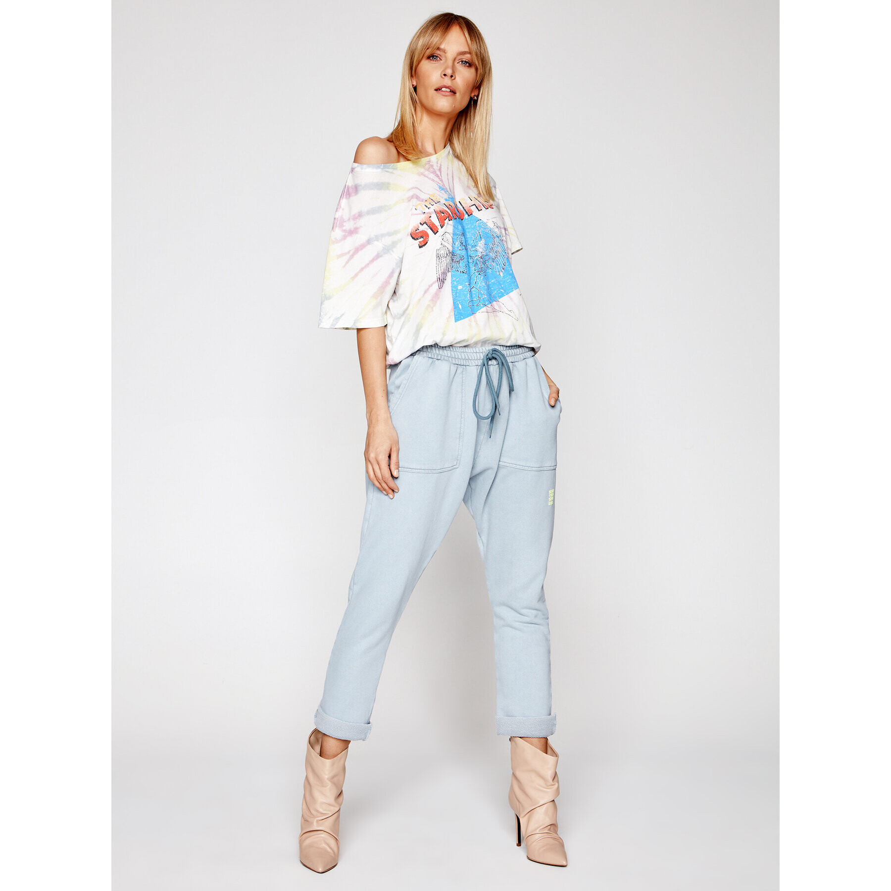 One Teaspoon T-Shirt Starship Tye Dye Boyfriend Tee 23901 Barevná Boyfriend Fit - Pepit.cz