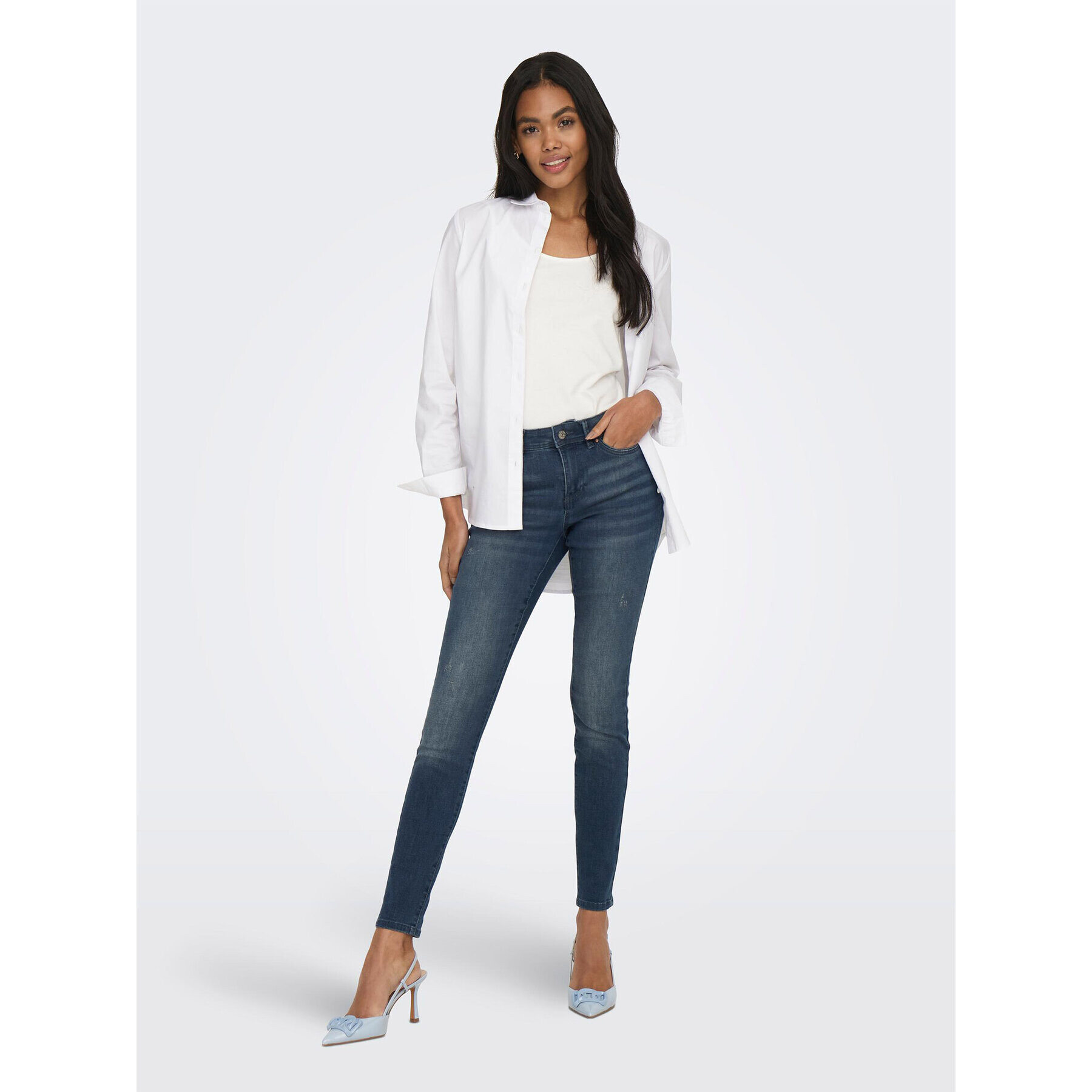 ONLY Jeansy 15233288 Modrá Skinny Fit - Pepit.cz