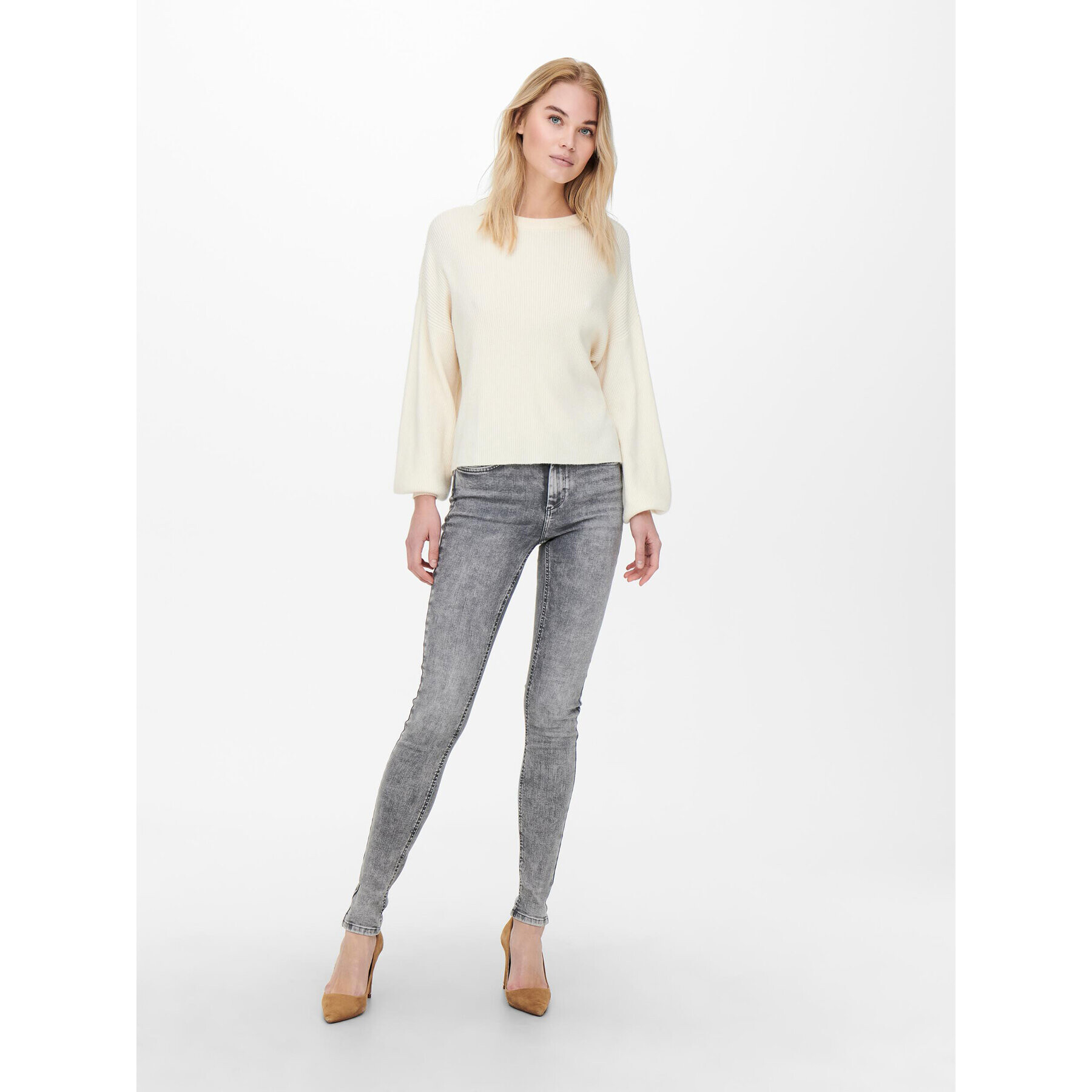 ONLY Jeansy 15245366 Šedá Skinny Fit - Pepit.cz