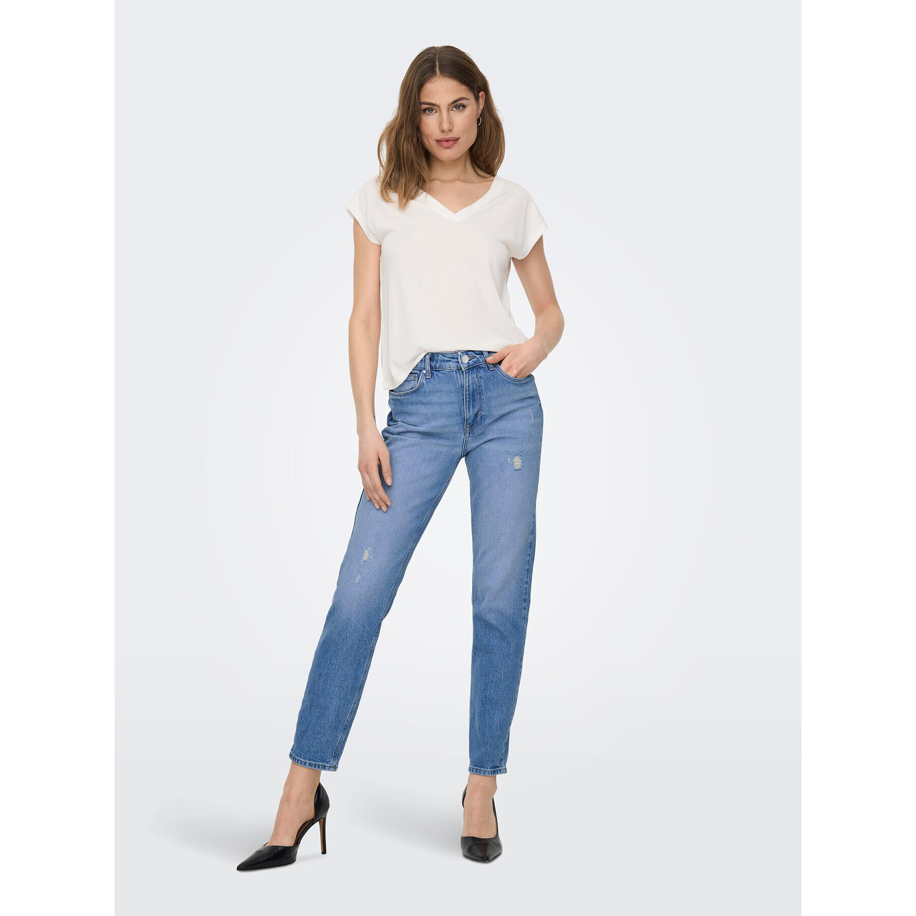 ONLY Jeansy 15249500 Modrá Straight Fit - Pepit.cz