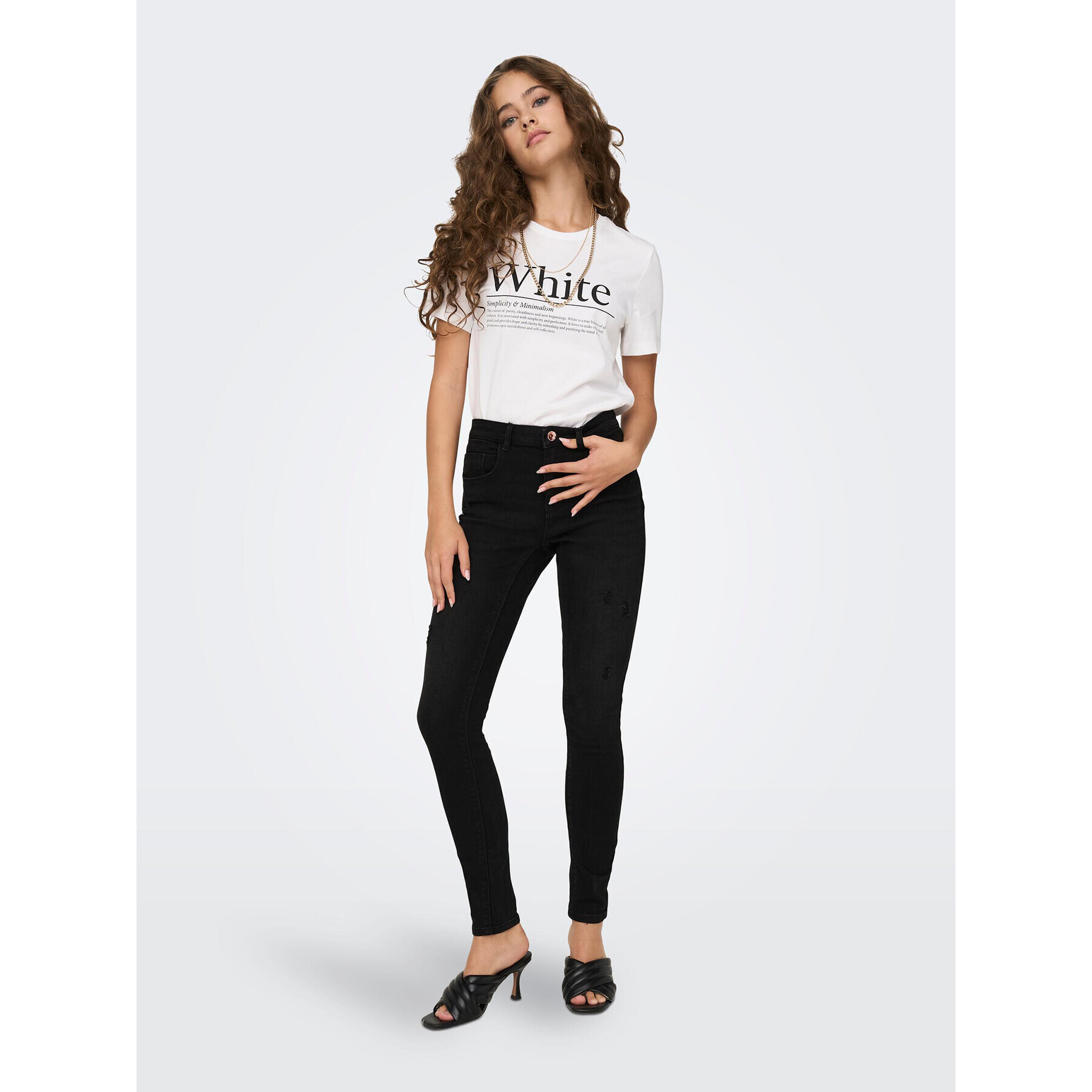 ONLY Jeansy 15259128 Černá Skinny Fit - Pepit.cz