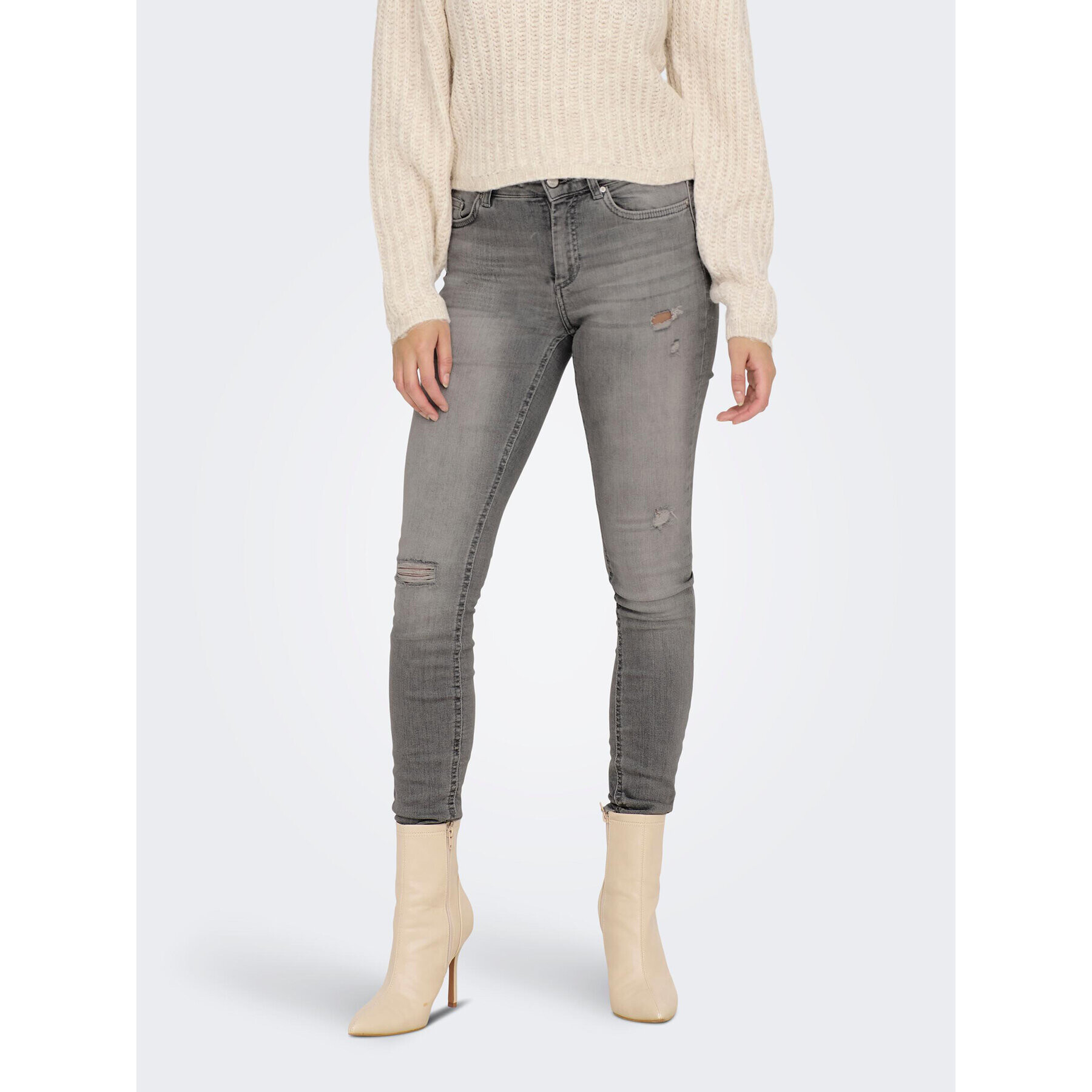 ONLY Jeansy Blush 15282313 Šedá Skinny Fit - Pepit.cz