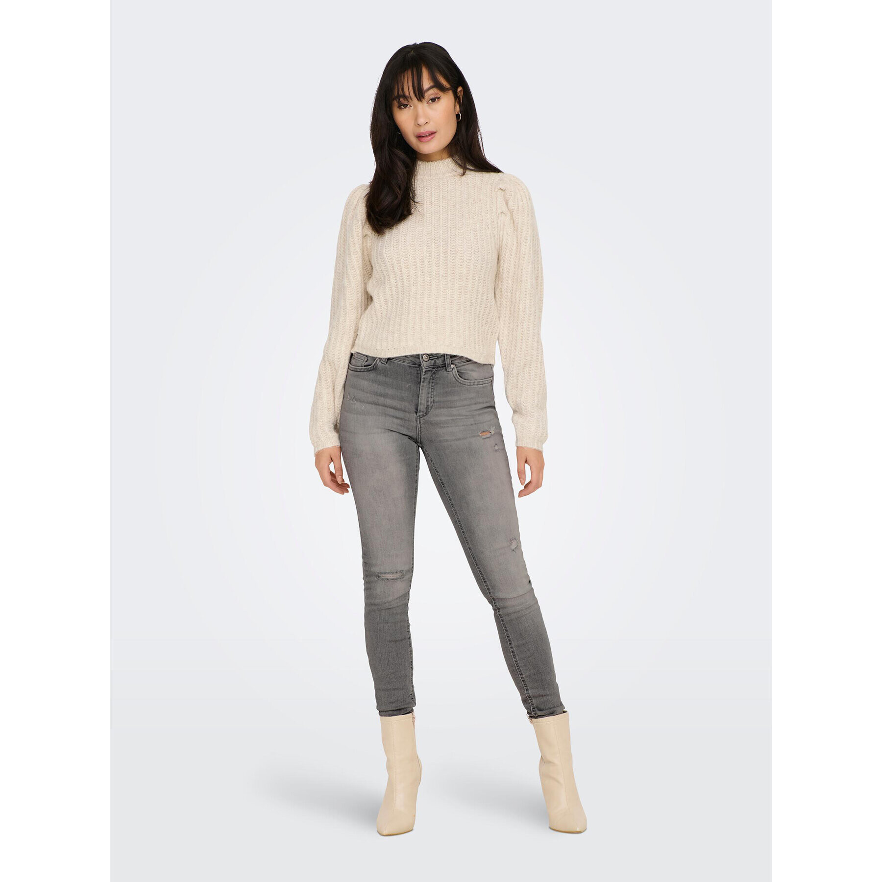 ONLY Jeansy Blush 15282313 Šedá Skinny Fit - Pepit.cz