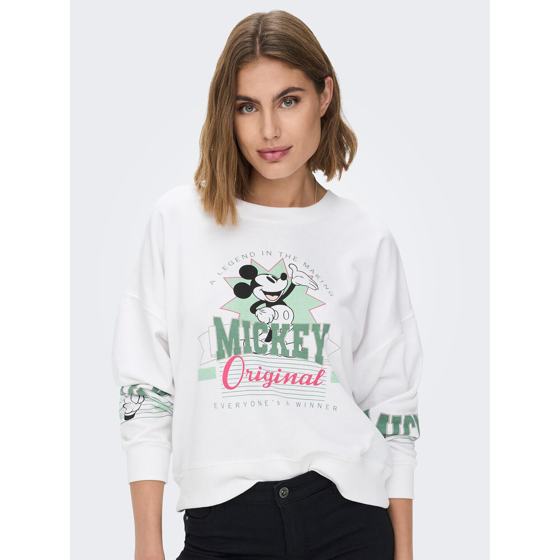 ONLY Mikina Mickey Mouse 15272197 Bordó Regular Fit - Pepit.cz