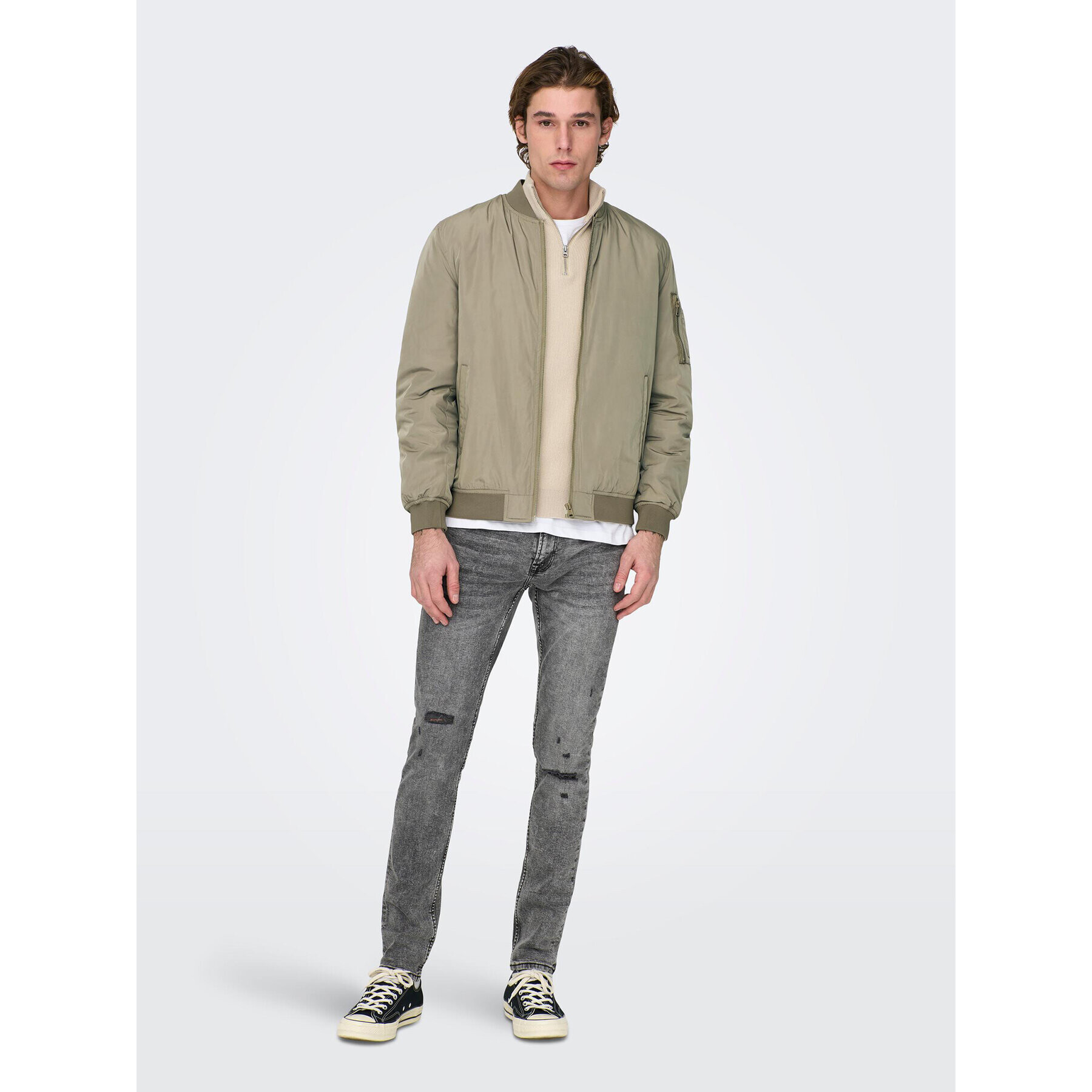 Only & Sons Bunda bomber Joshua 22023287 Béžová Regular Fit - Pepit.cz