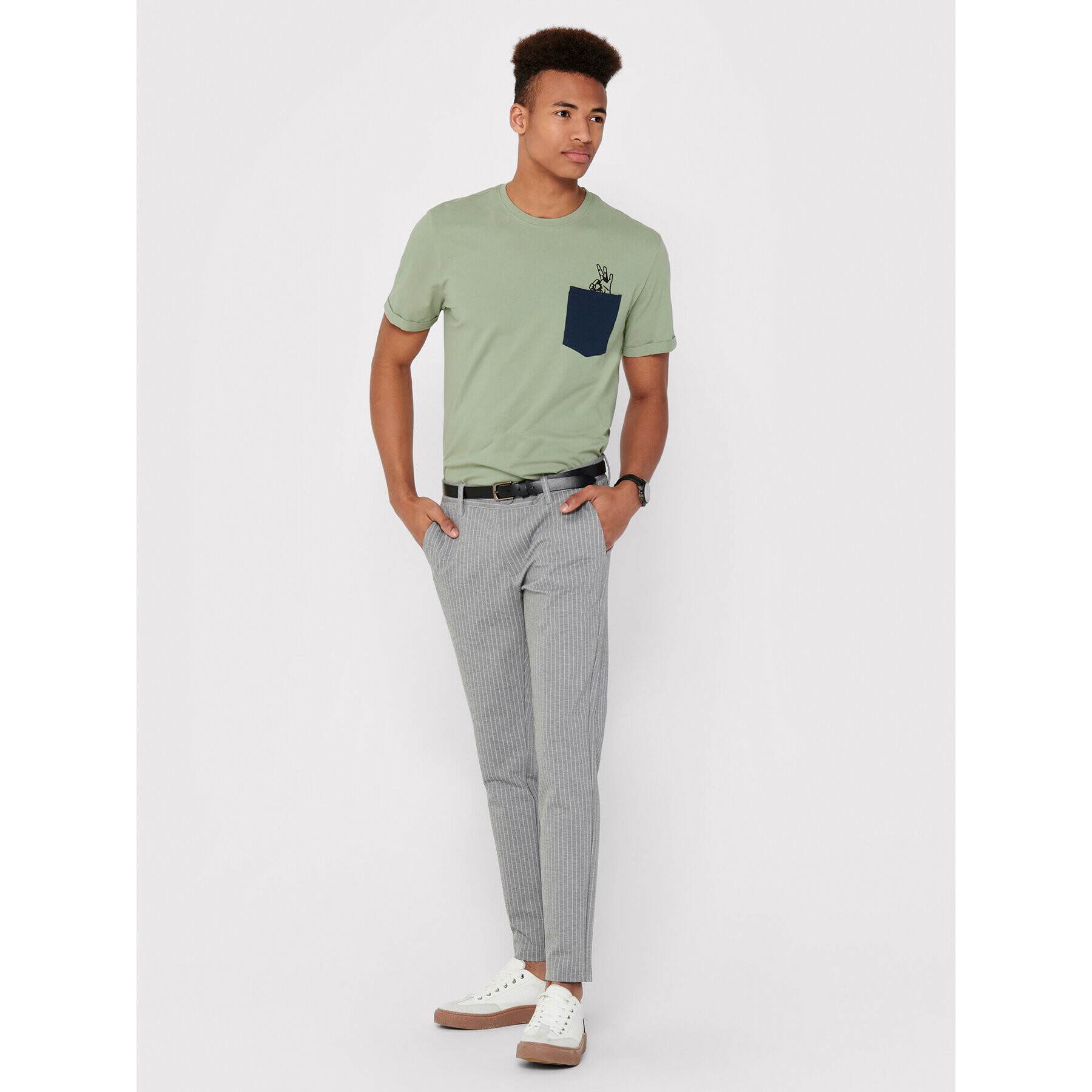 Only & Sons Chino kalhoty Mark 22013727 Šedá Slim Fit - Pepit.cz