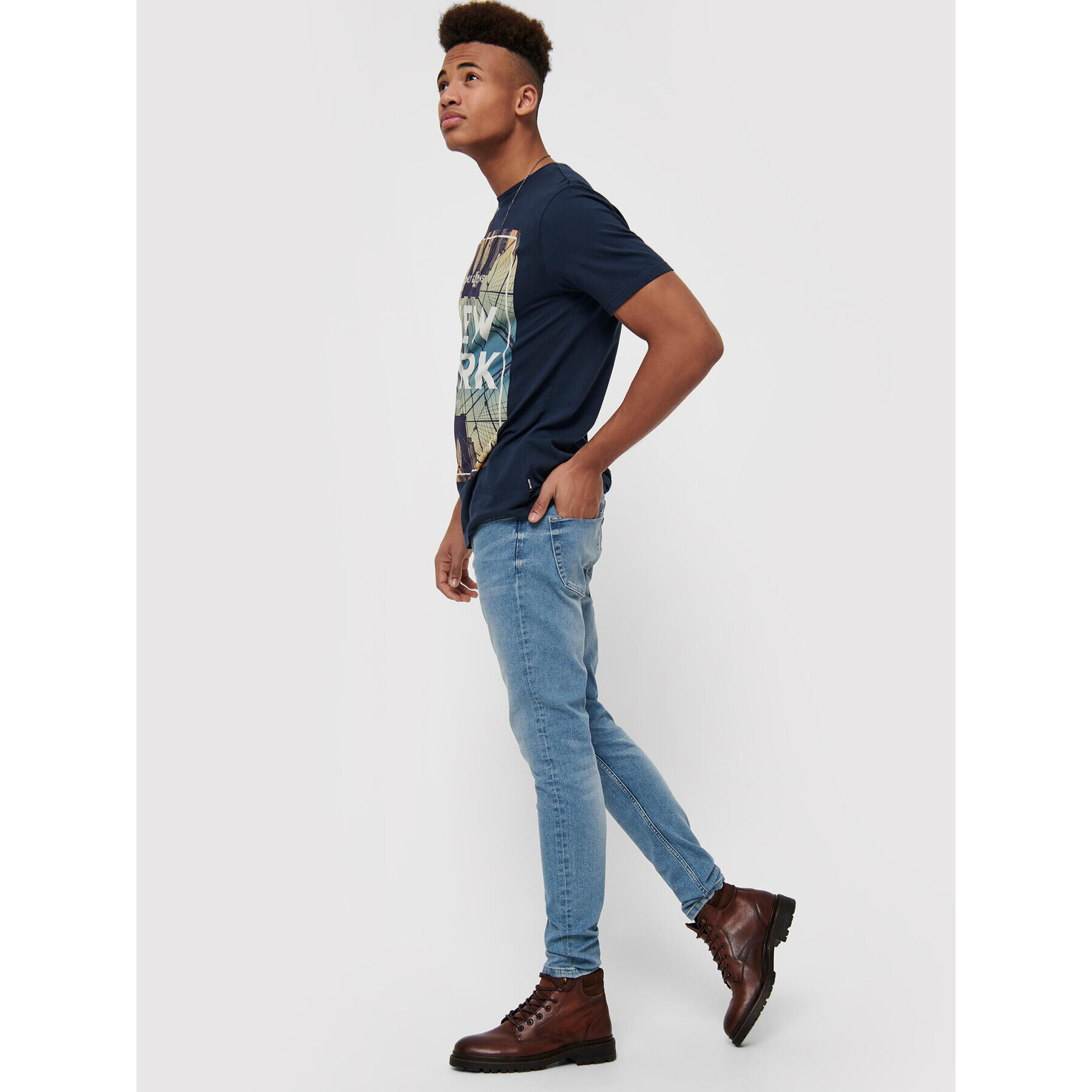 Only & Sons Jeansy Warp 22015149 Modrá Skinny Fit - Pepit.cz